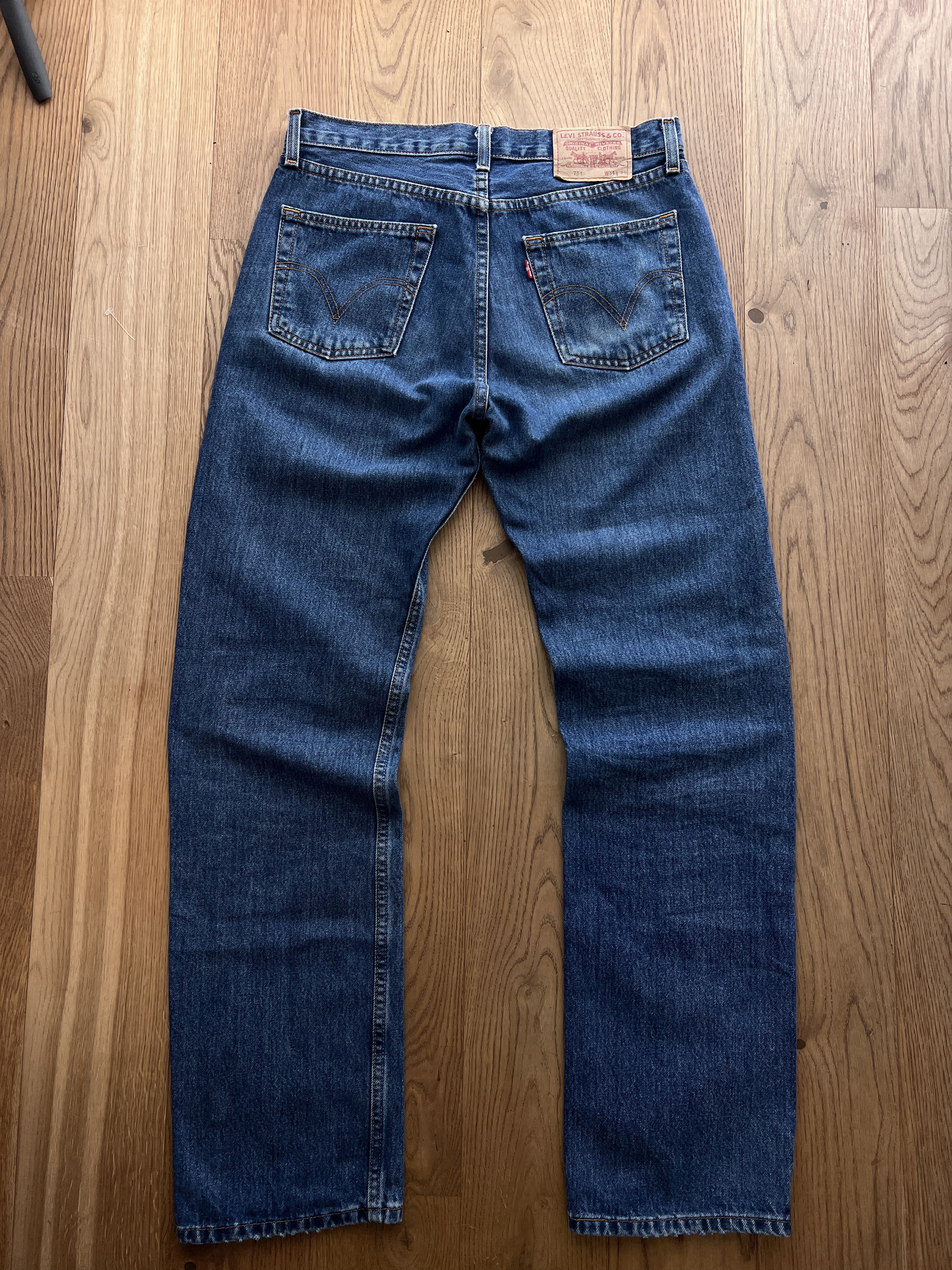 Retro! Levis 751 denim jeans relaxed fit straight pants