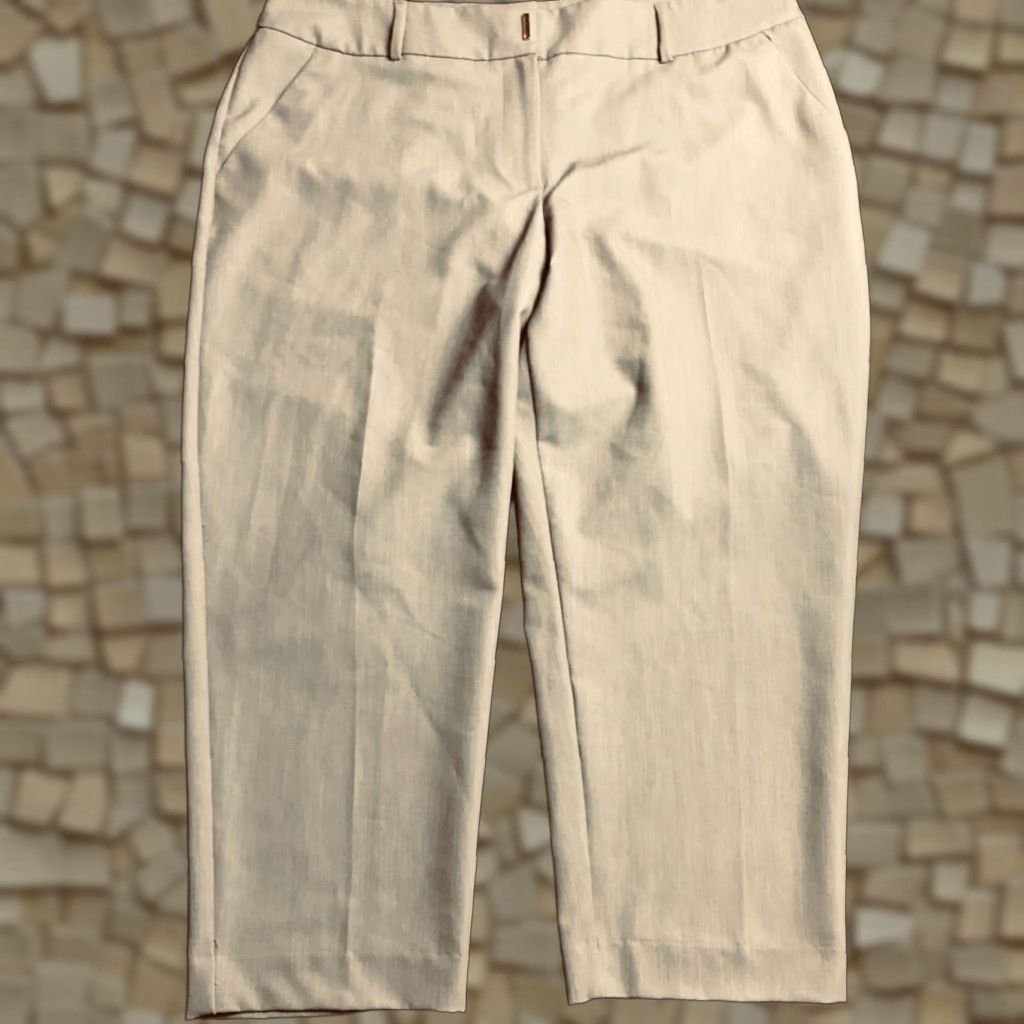 Apt. 9 Apt. 9 Pants Women's Size 14 Cropped Tan Brown Dress Pants Pockets Size 36" / US 14 / IT 50 - 1 Thumbnail