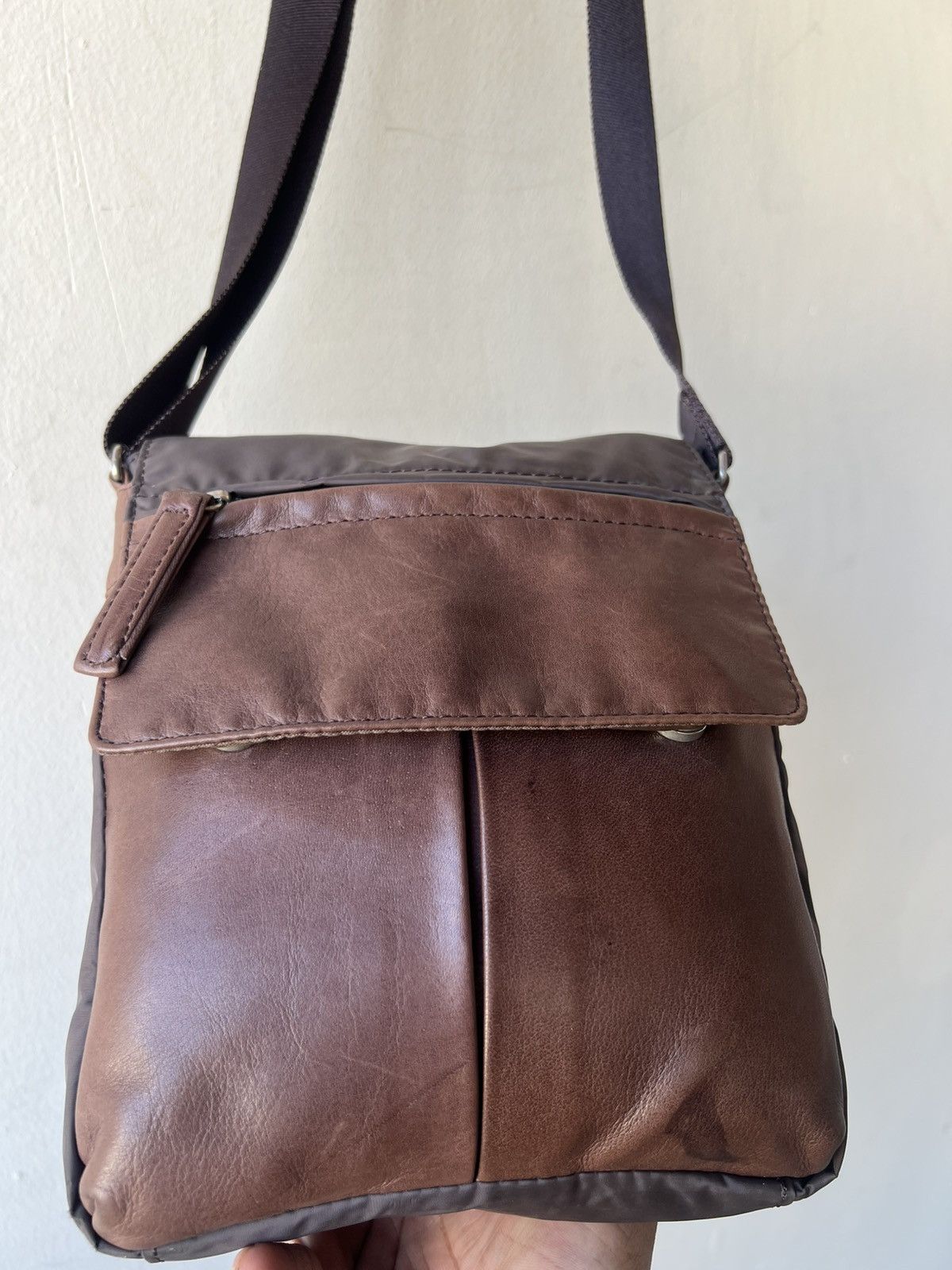 Yohji Yamamoto Vintage 2000 Yohji Yamamoto Y’saccs Hybrid Leather Sling Bag Size ONE SIZE - 18 Thumbnail