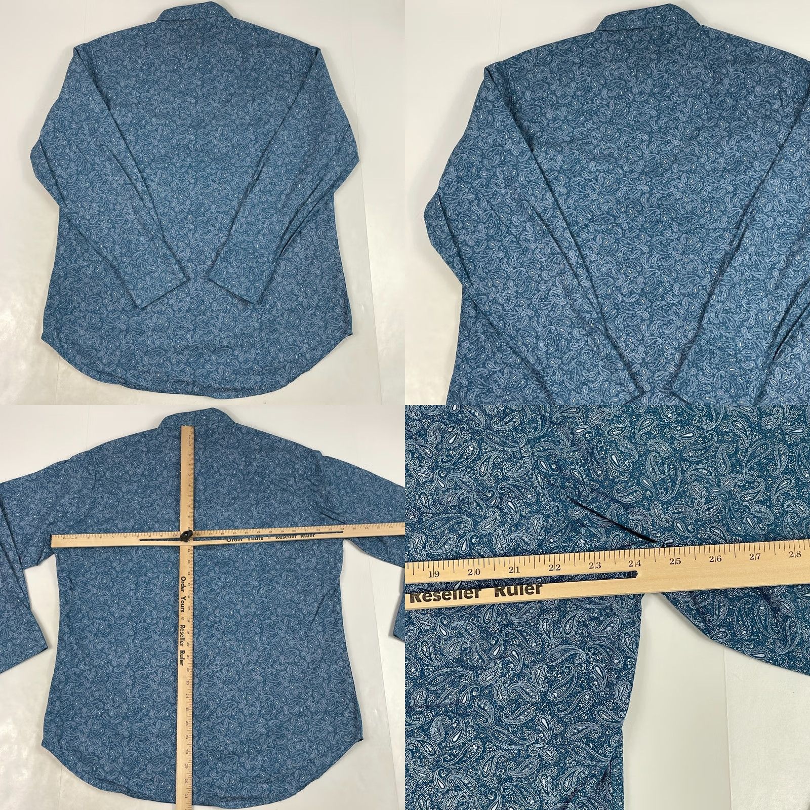 Vintage Ely Cattleman Shirt Mens Large Blue Pearl Snap Paisley Long Sleeve - Cotton Size US L / EU 52-54 / 3 - 8 Thumbnail