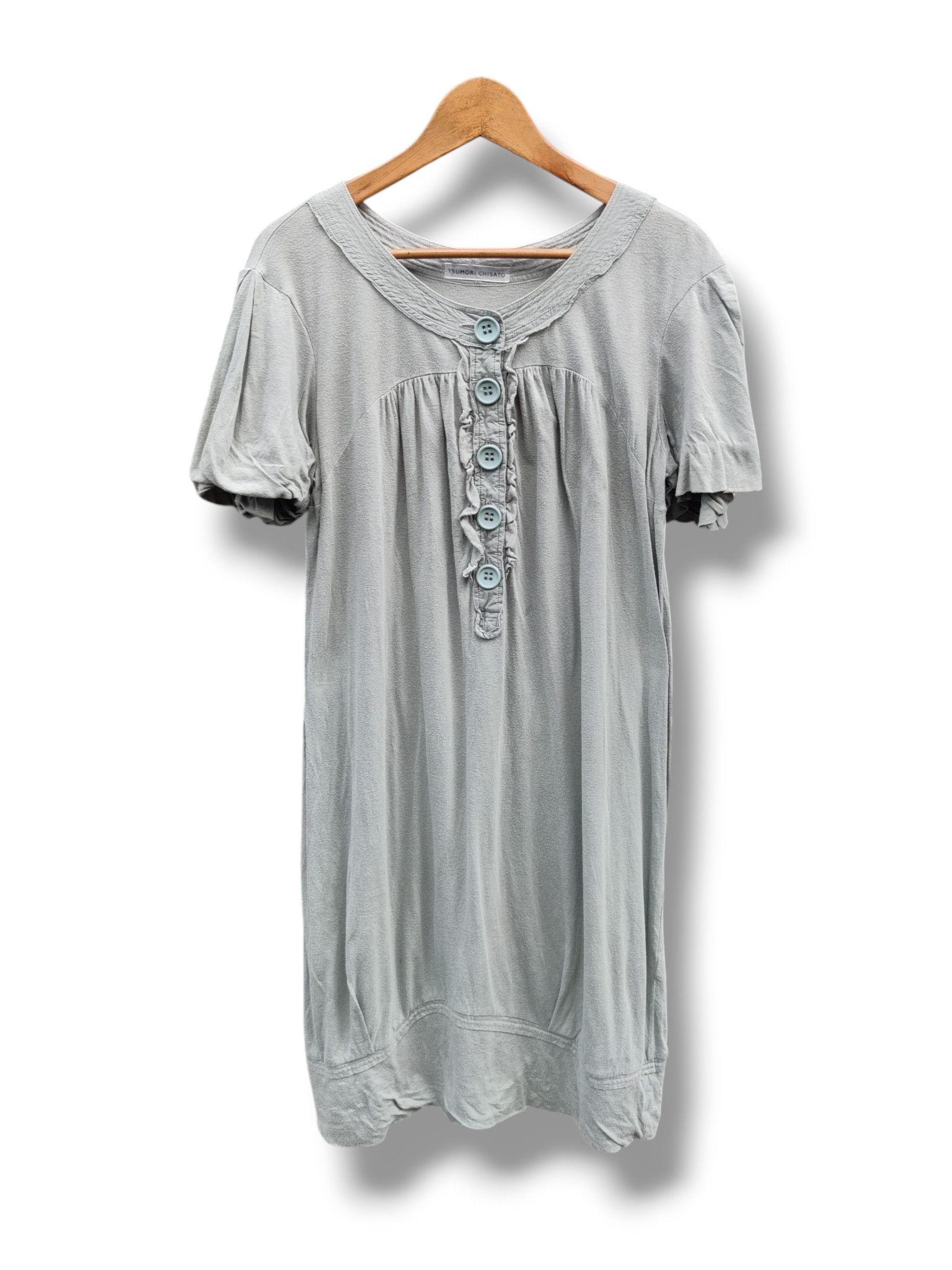 Tsumori Chisato Vintage Archival Tsumori Chisato Issey Ruffle Henley Dress Size L / US 10 / IT 46 - 1 Thumbnail