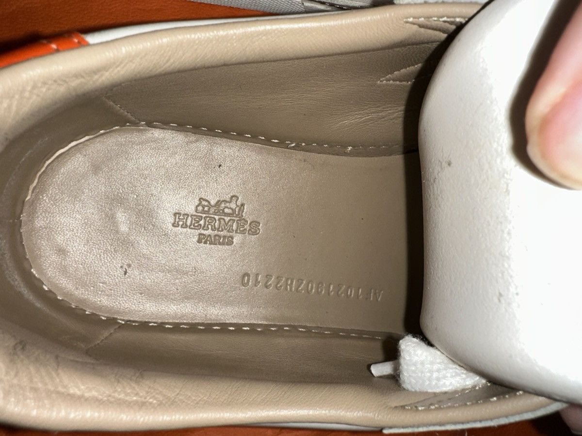Hermes Hermès Avantage Sneakers White/Orange - Size 41-42 EU Size US 9 / EU 42 - 6 Thumbnail