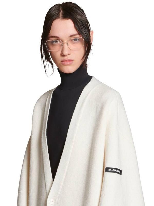 Balenciaga o1s1wg110226 Cardigan in White Size XS / US 0-2 / IT 36-38 - 3 Thumbnail