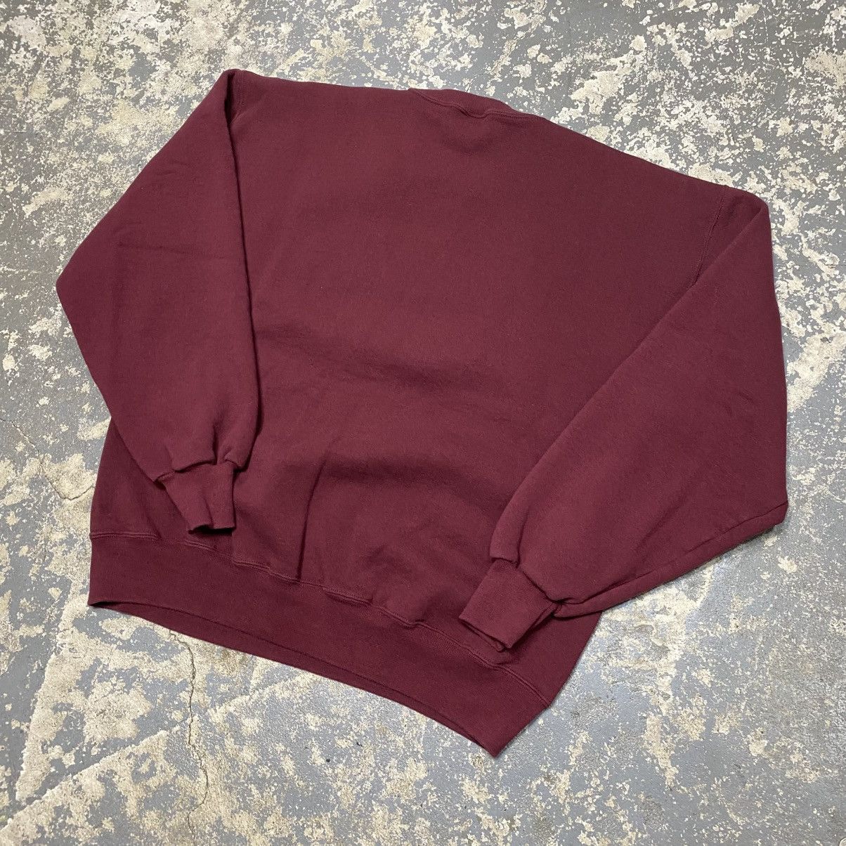 Russell Athletic × Vintage Vintage Russell Athletic Maroon Blank Boxy Crewneck Hoodie Size US L / EU 52-54 / 3 - 7 Thumbnail