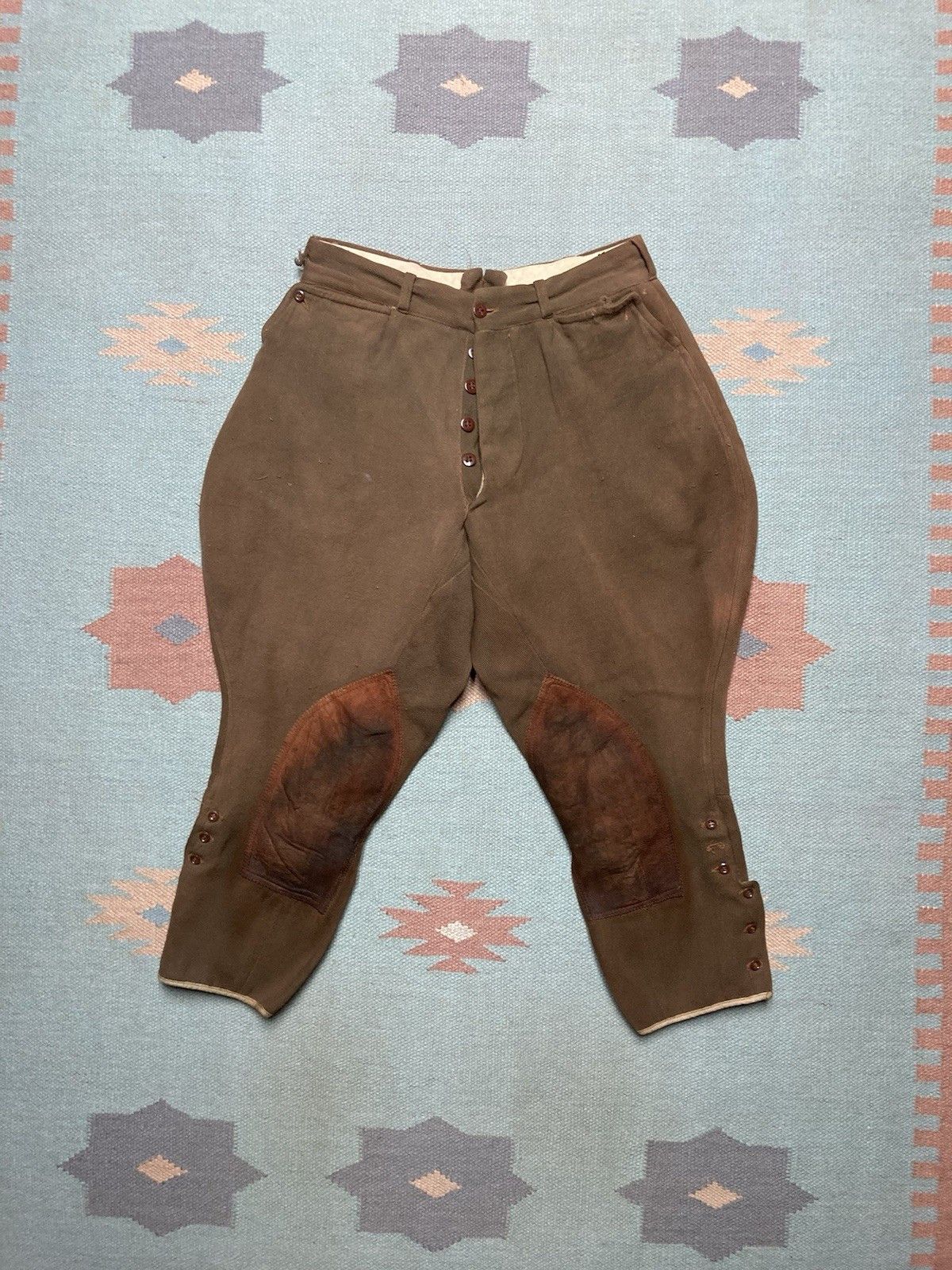 Vintage 1940s whipcord riding pants jodhpurs equestrian mule ear Size US 27 - 1 Thumbnail