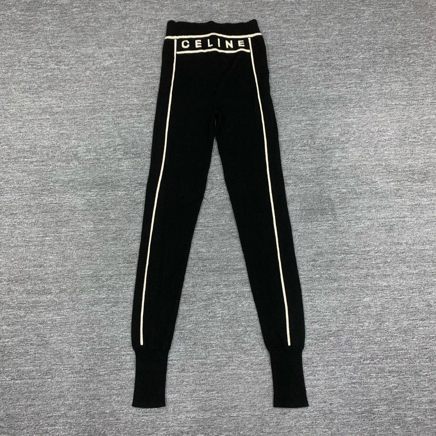 Celine Celine Black Logo Pants S 95 New Size 24" / US 00 / IT 34 - 2 Thumbnail