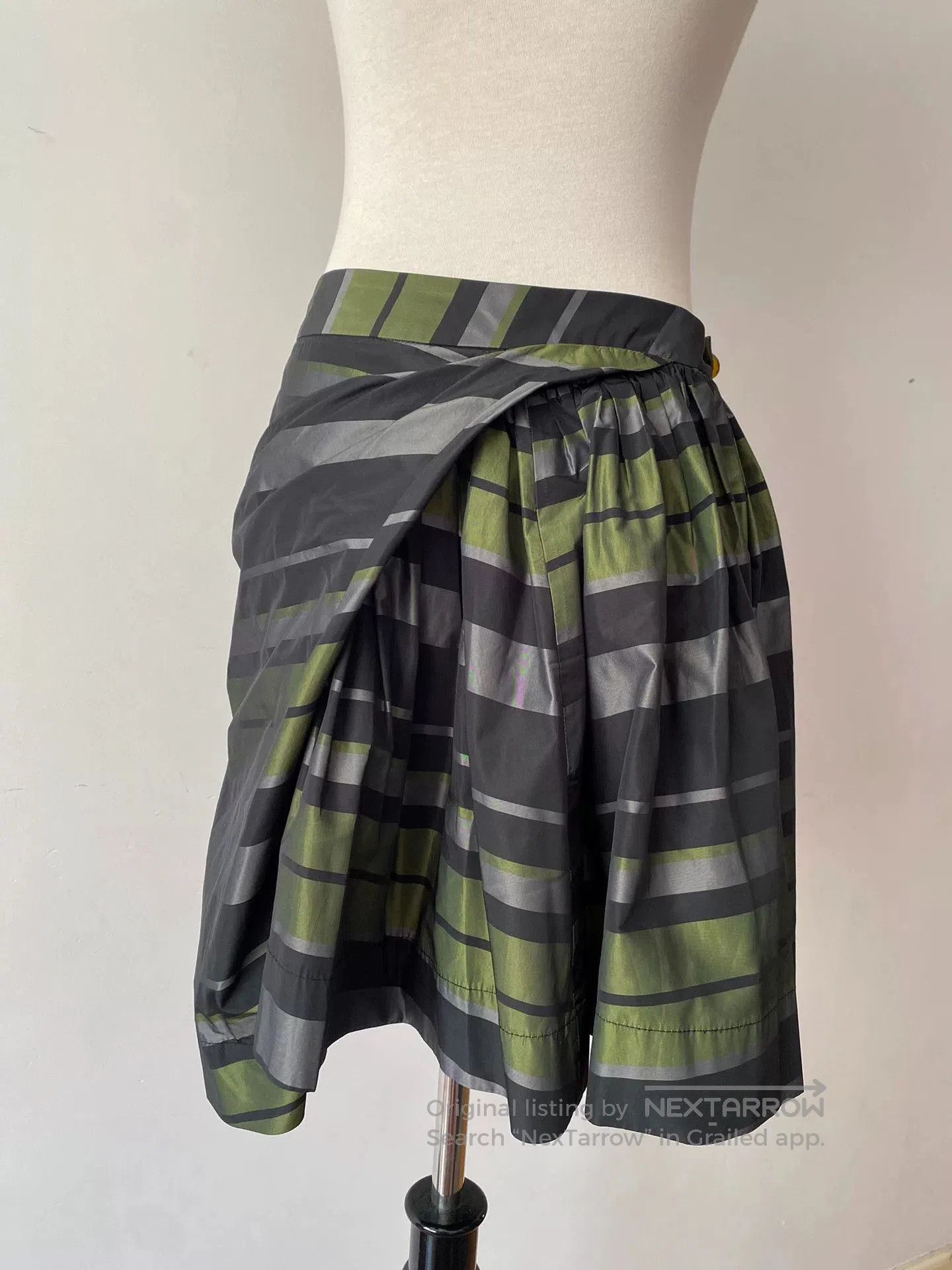 Vivienne Westwood Vivienne Westwood Green Striped Skirt. Size 37" - 3 Thumbnail