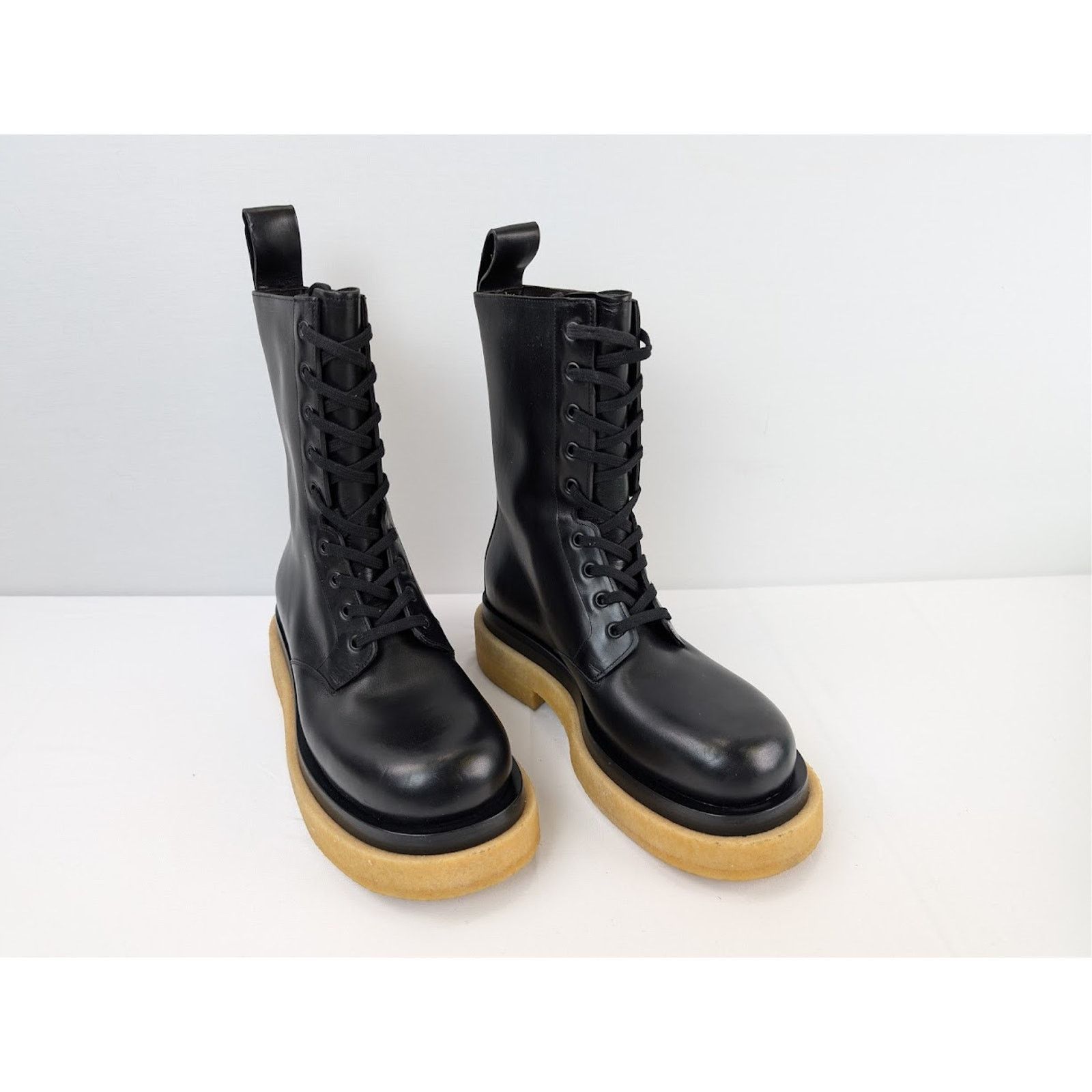 Bottega Veneta o1rshd1 Military Calf Lug Boots in Black Size US 7 / EU 40 - 6 Thumbnail