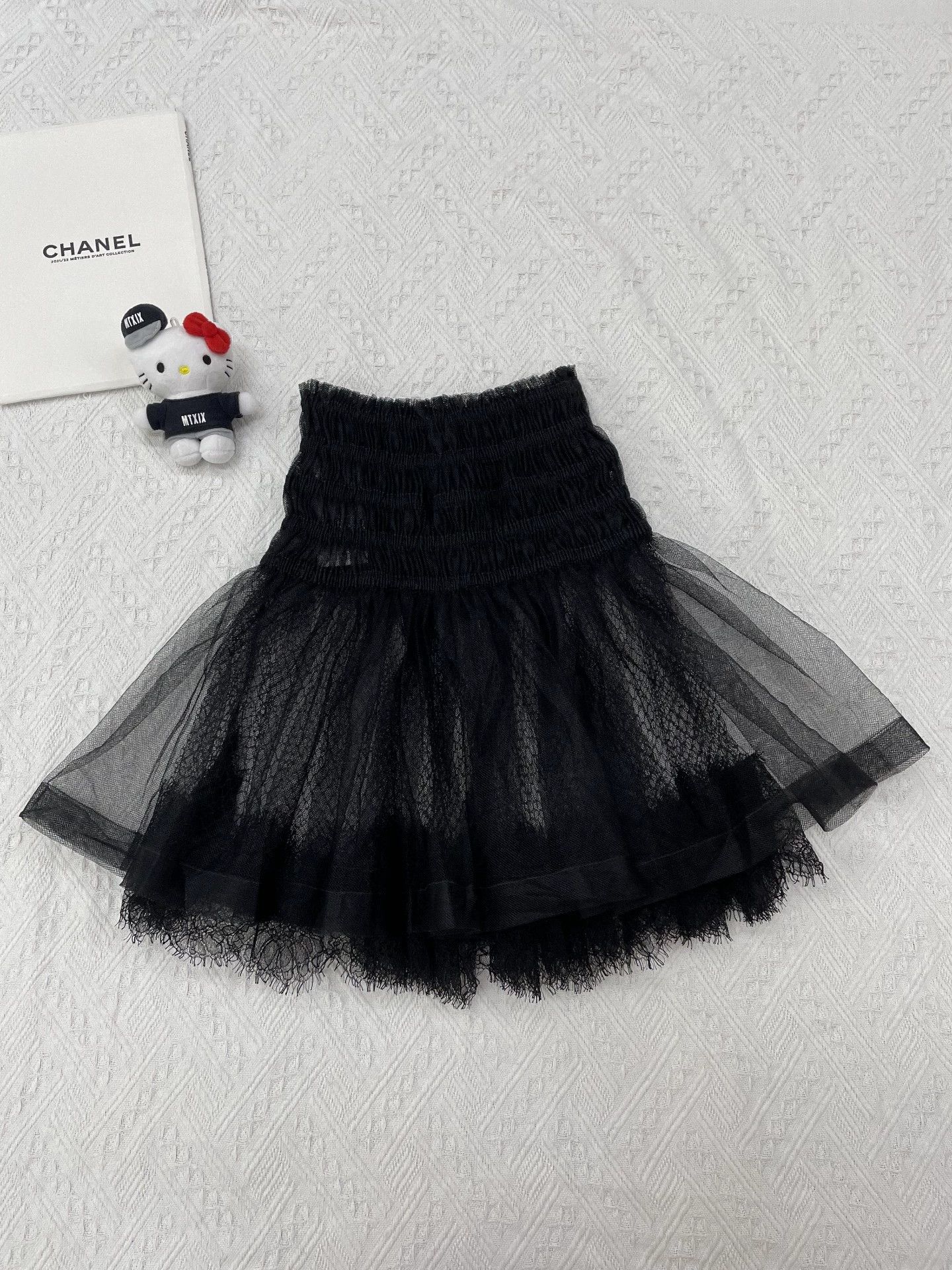 Dior Dior Black Lace Paneled Tulle Puffy Mini Skirt Size 27" / US 4 / IT 40 - 3 Thumbnail