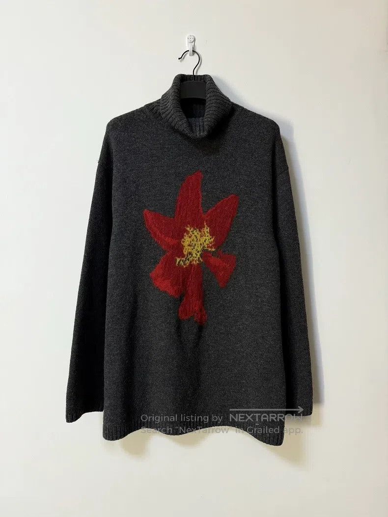 Yohji Yamamoto Yohji Yamamoto 21 AW Grey Dahlia Turtleneck Sweater Size US L / EU 52-54 / 3 - 1 Thumbnail