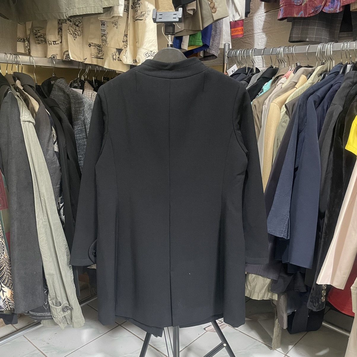Pierre Cardin Black Blazer Round Collar Material Fall Size M / US 6-8 / IT 42-44 - 2 Thumbnail