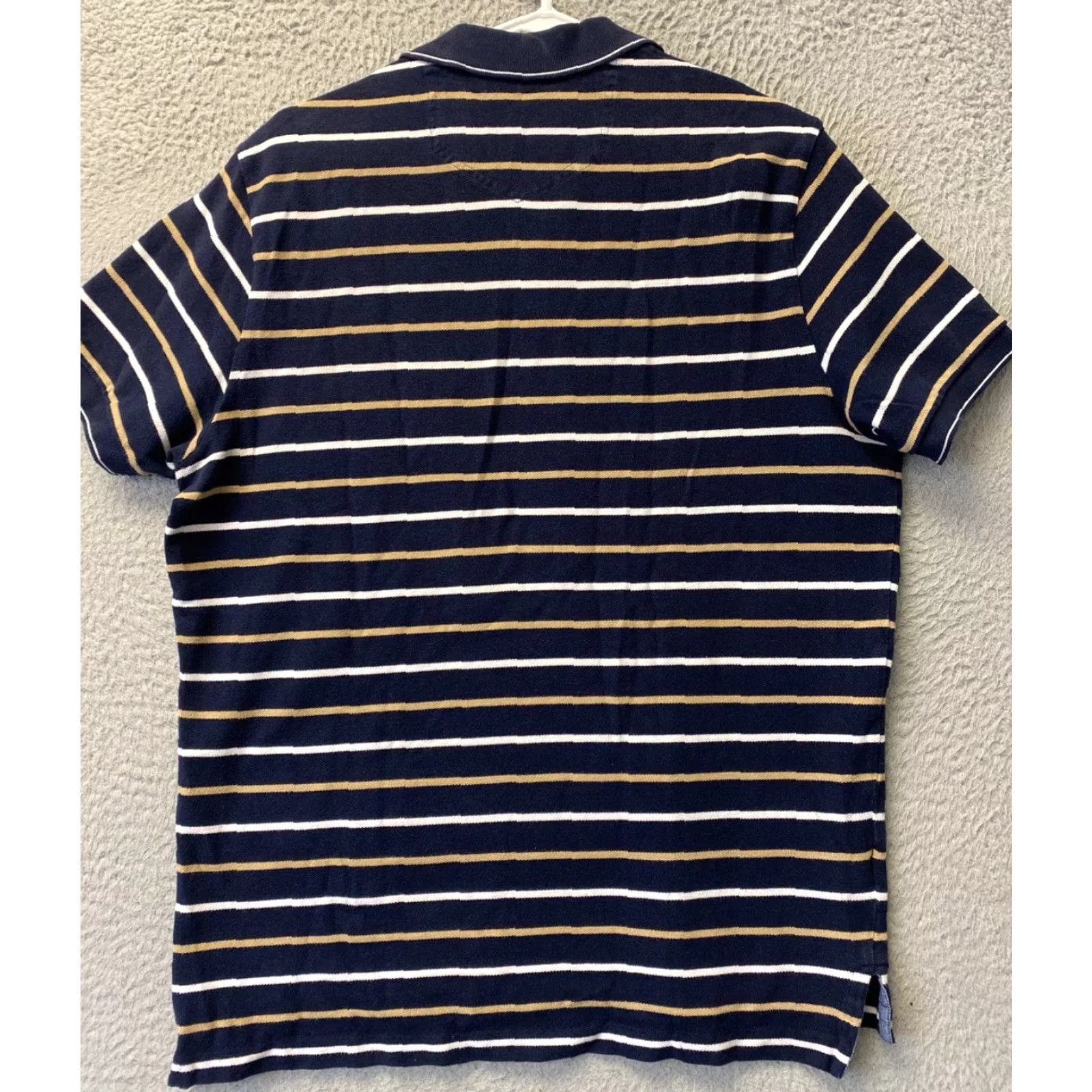 Eddie Bauer Eddie Bauer Polo Shirt Adult M Navy Stripe Short Sleeve Casual Men Pony 110-46 Regular Knit Multicolor/Blue-White-Stripe (No Graphic) Size US M / EU 48-50 / 2 - 7 Thumbnail