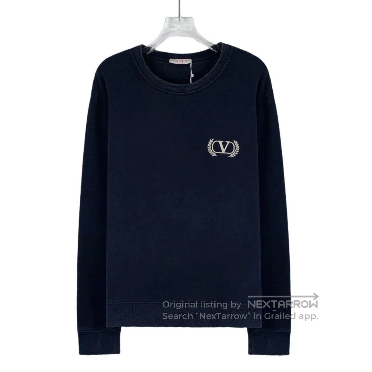 Valentino Valentino Blue Wheat Ear Letter Embroidery Cotton Sweatshir Size US S / EU 44-46 / 1 - 1 Thumbnail