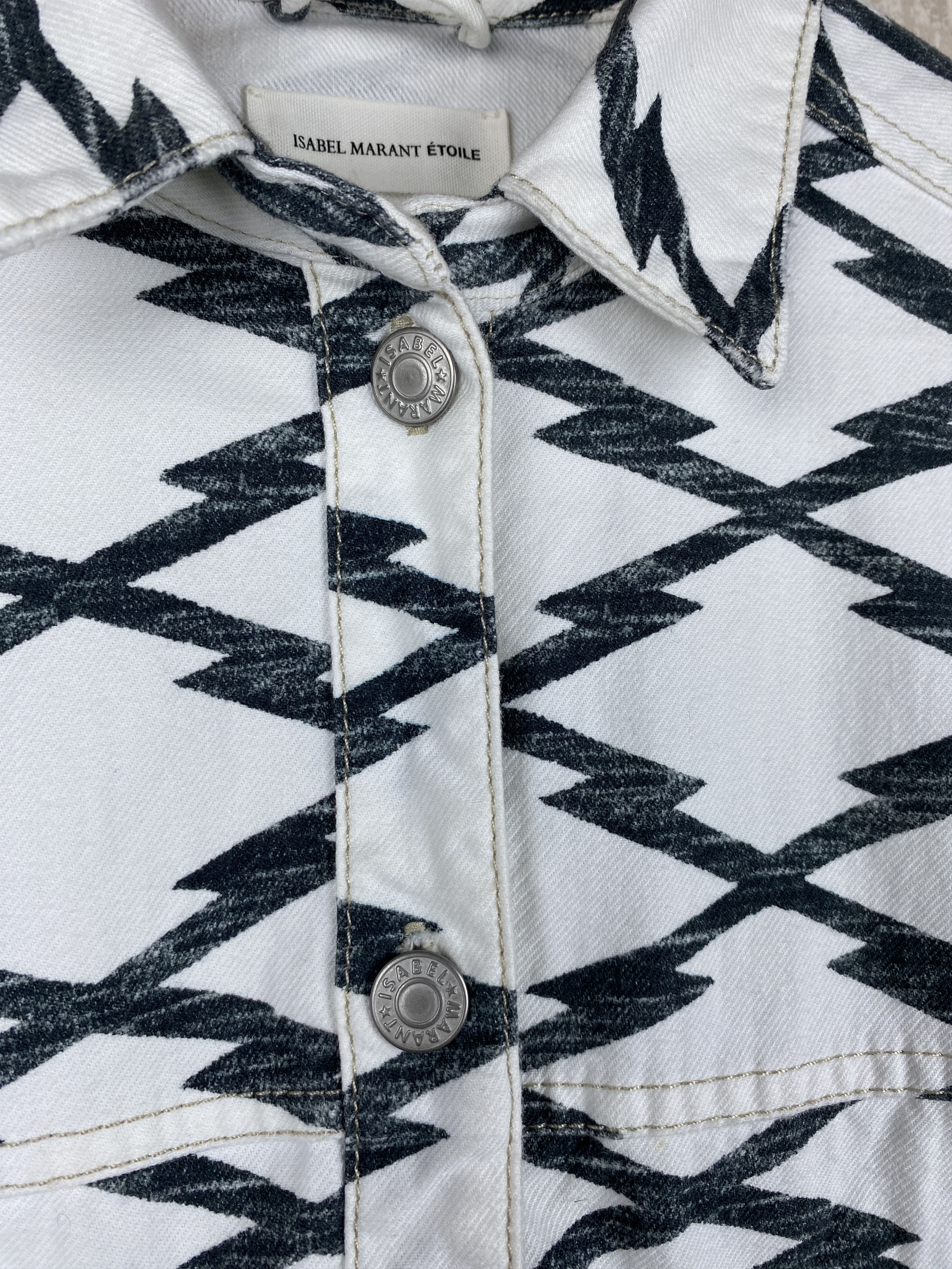 Isabel Marant Etoile Isabel Marant Etoile Cotton Grid Print Denim Jacket Size M / US 6-8 / IT 42-44 - 7 Thumbnail