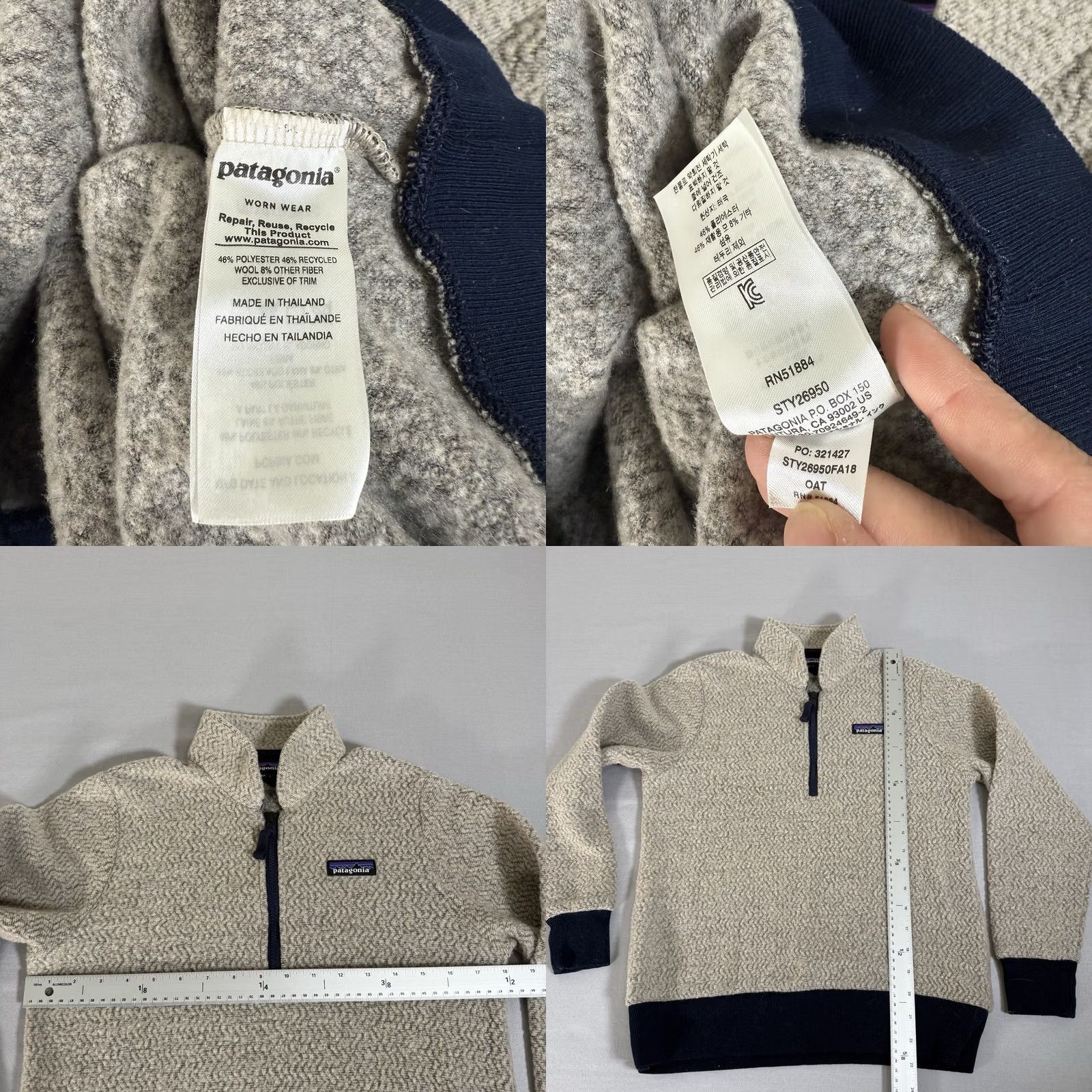 Patagonia Patagonia Jacket Womens XS Beige Woolyester Fleece Pullover 1/4 Zip Sweater Hike Beige Woolyester Fleece Pullover 1/4 Zip Jacket Womens XS Patagonia Size XS / US 0-2 / IT 36-38 - 8 Thumbnail