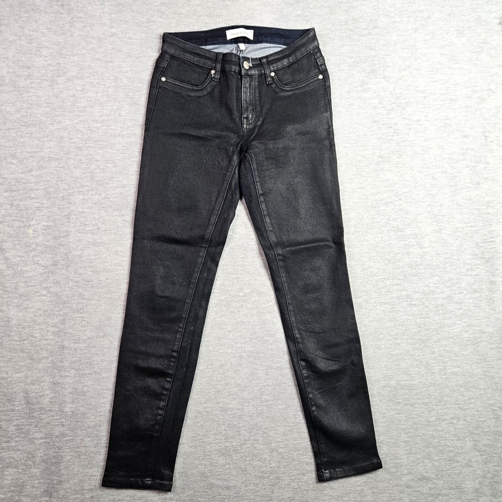 Vintage Henry & Belle Jeans Women Black Low Rise Skinny Size 28 Denim 5-Pocket Regular Rise Slim Fit Belted Stretch Machine Washable Vintage: No Size 28" / US 6 / IT 42 - 2 Thumbnail