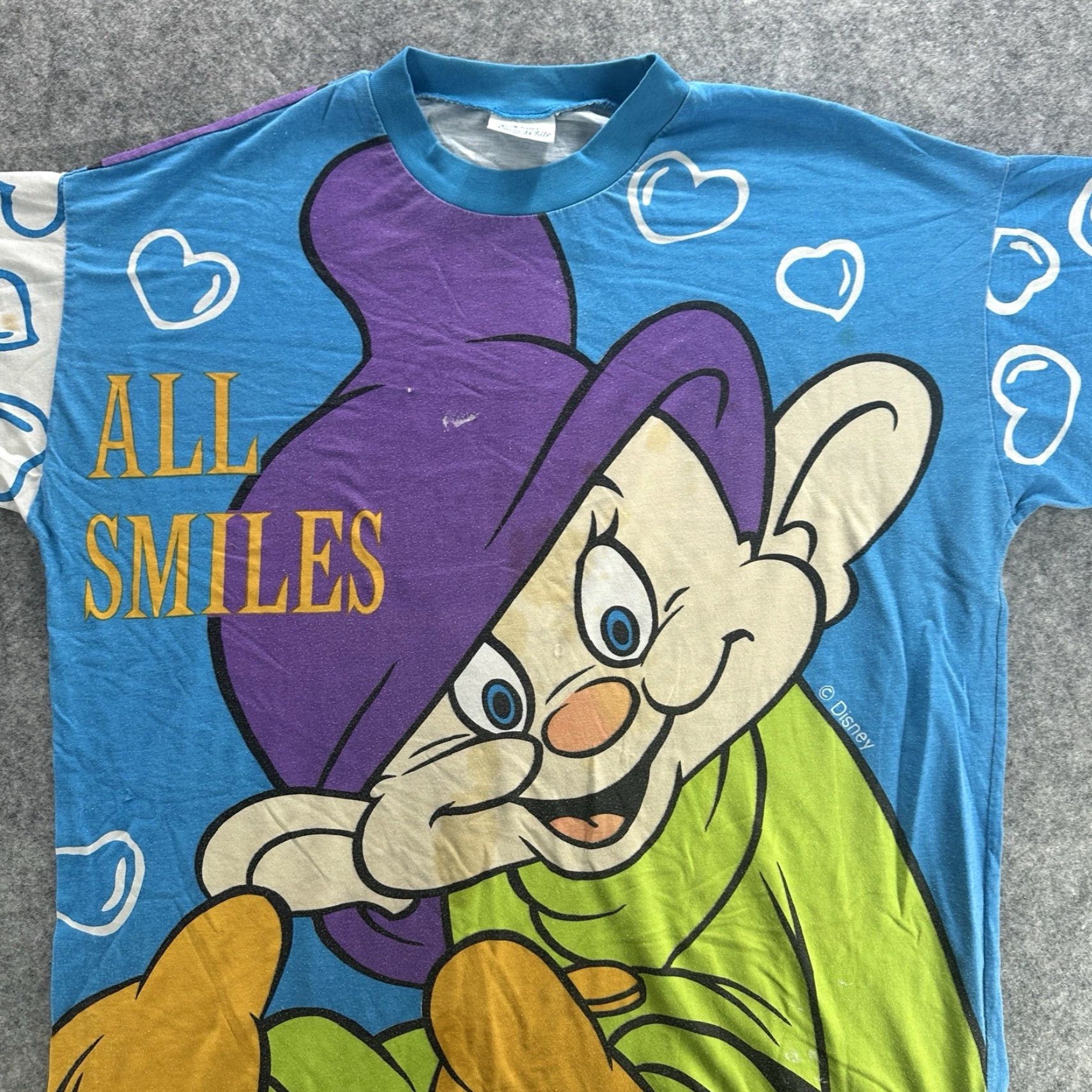 Disney VINTAGE Disney Snow White Shirt One Size Unisex Oversized Nightwear Blue 1990s Graphic Tee Mens Womens Boys Girls Size US M / EU 48-50 / 2 - 5 Thumbnail