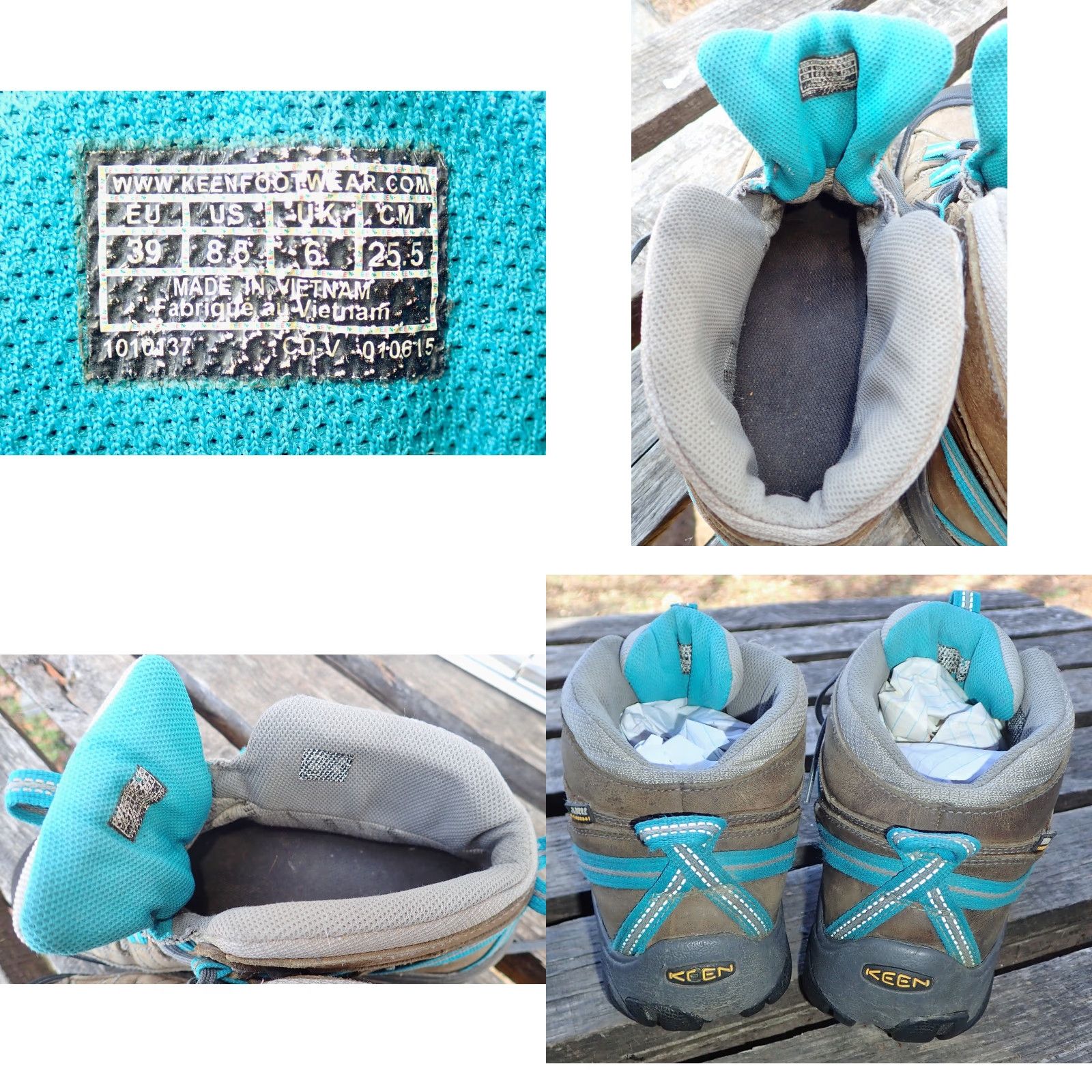 KEEN VINTAGE KEEN Targhee II Mid Leather Waterproof Hiking Boots Womens Size 8.5 Brown Teal Size US 9 / IT 39 - 8 Thumbnail