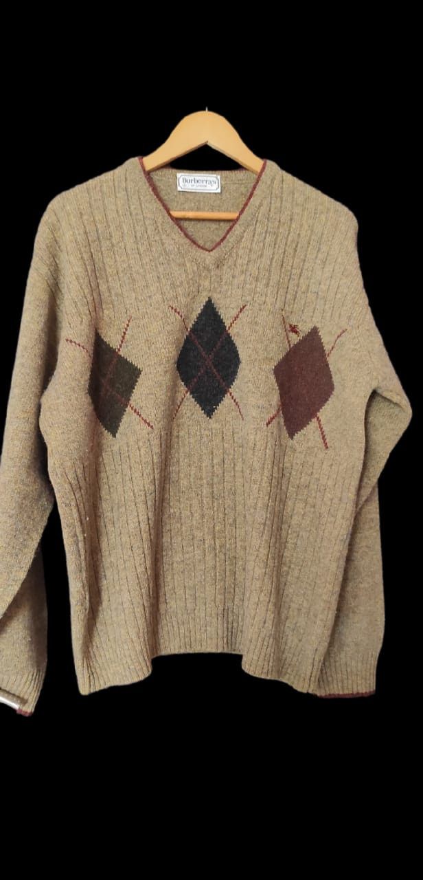 Vintage Burberrys Of London Sweater Men's V Neck Size 9