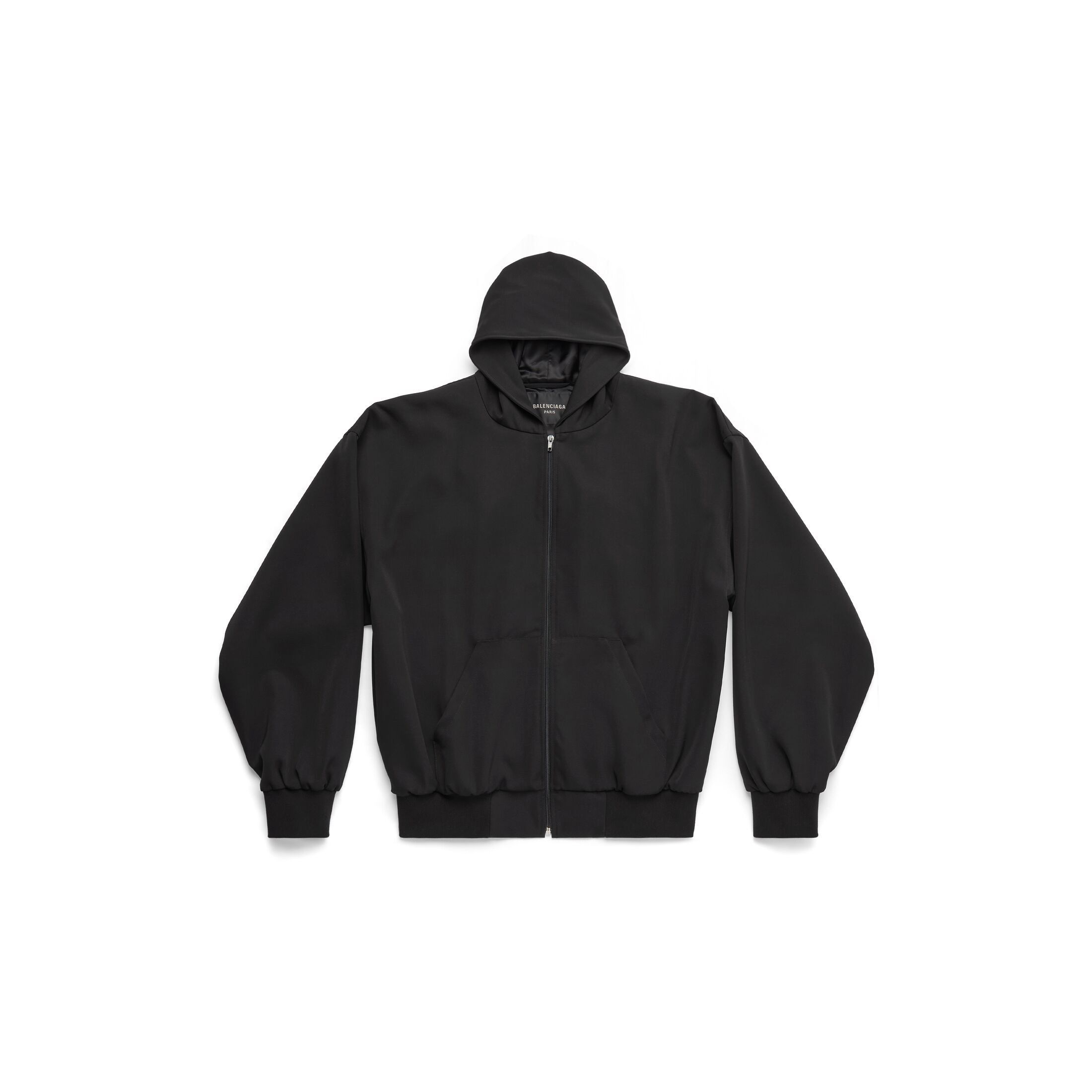 image of Balenciaga Hoodie Half Zip Up Monogram Logo 750965Tnt391000 in Black, Men's (Size Medium)