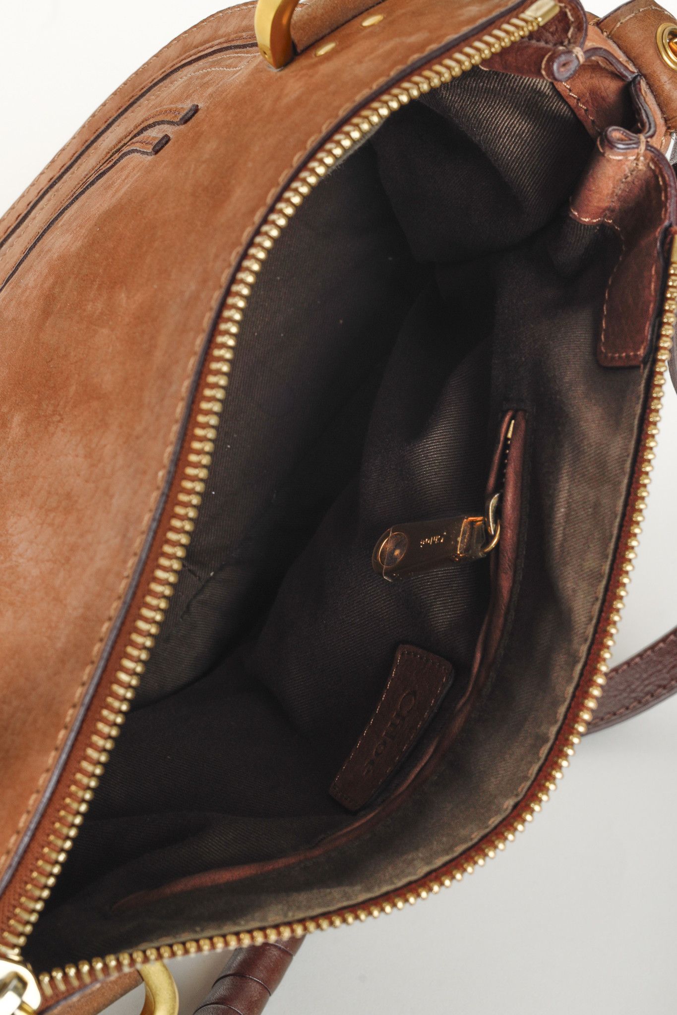 Chloe Chloe Marcie Brown Nubuck-Leather Shoulder Bag Size ONE SIZE - 13 Thumbnail
