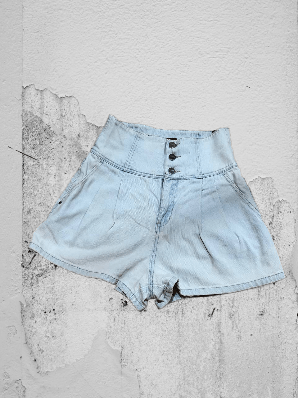 Miss Sixty MISS SIXTY High Waist Studded Distressed Denim Shorts Size 27" / US 4 / IT 40 - 1 Thumbnail