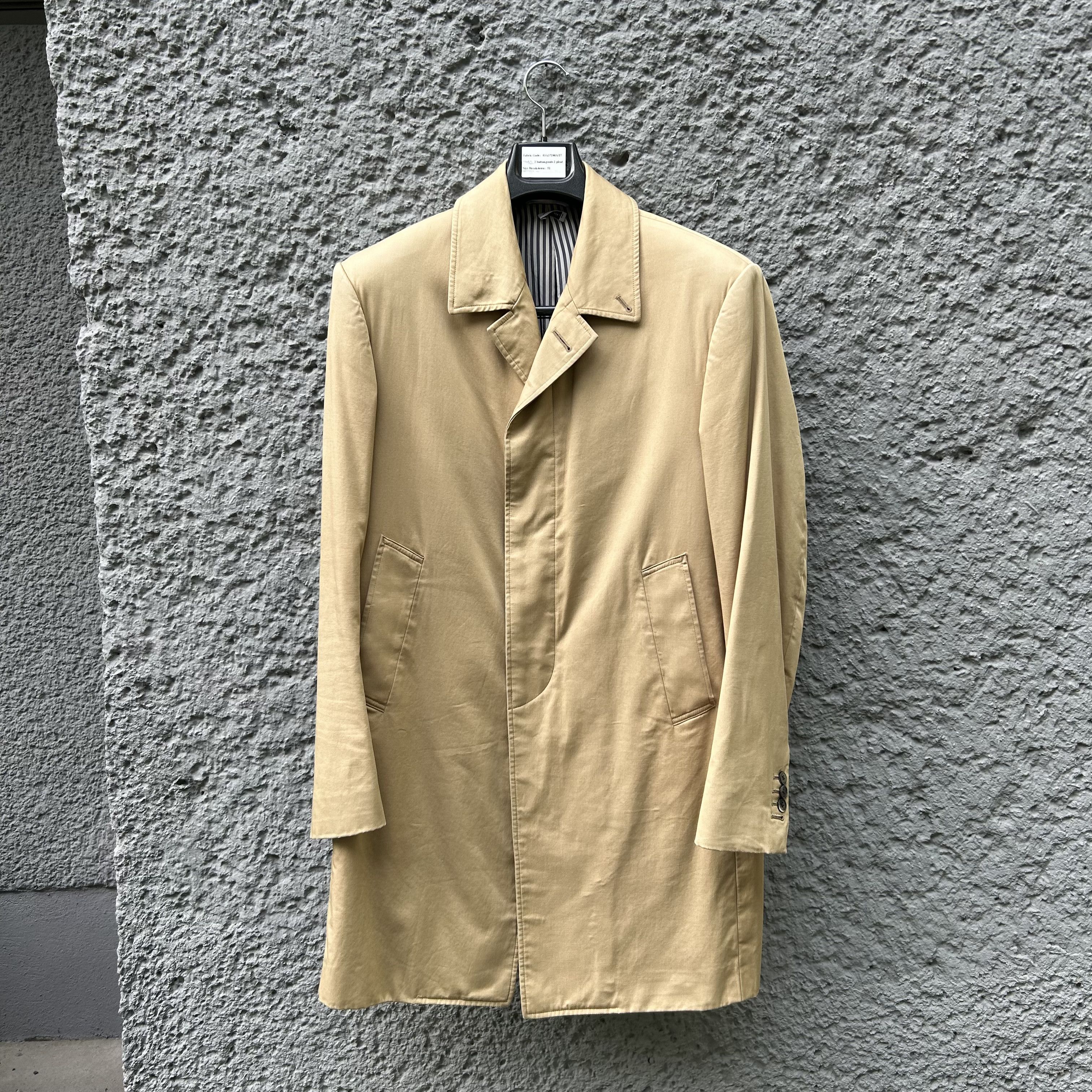 Thom Browne Beige Single-Breasted Bal Coat Overcoat Jacket