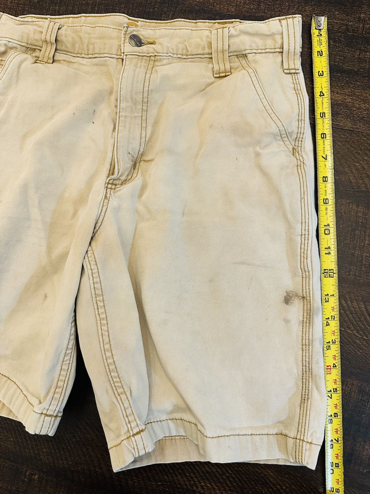 Carhartt Carhartt Tan Men's Shorts Size 34x9.5 Relaxed Fit-Spots- Size US 34 / EU 50 - 5 Thumbnail