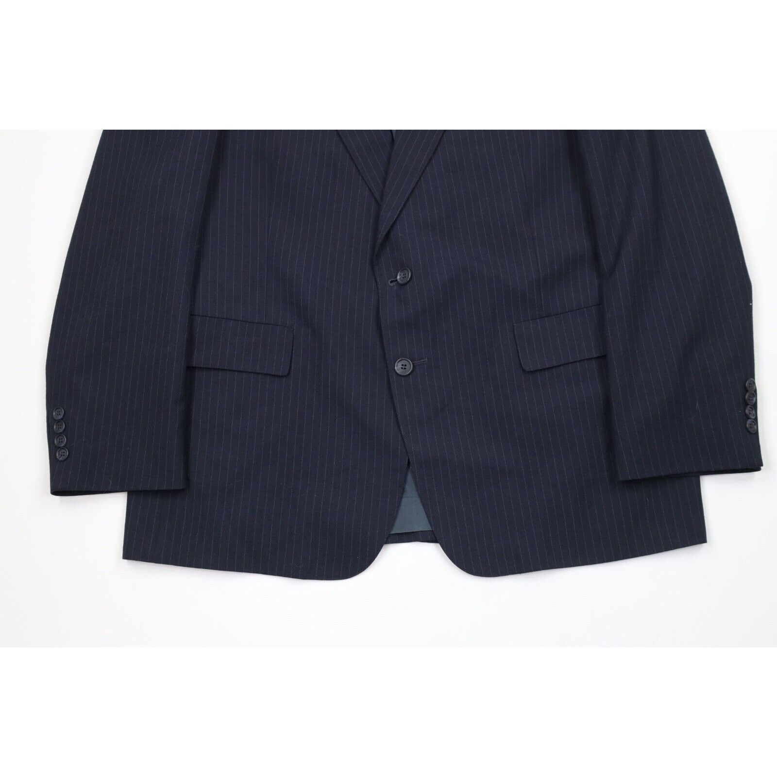 Vintage Vintage 70s Streetwear 2 Piece Pinstriped Suit Wedding Size 44R - 4 Thumbnail