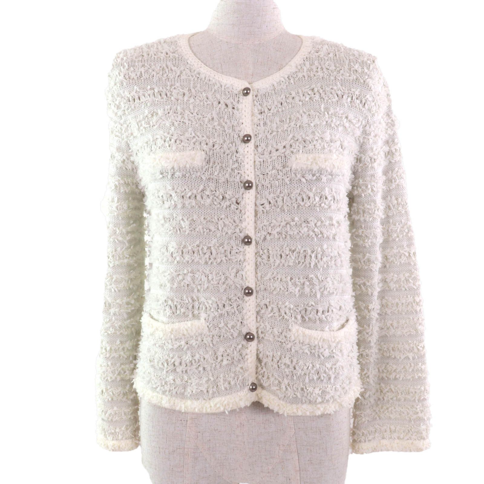 Other FOXEY Ribbon Tweed Cotton Cardigan Cotton Tops