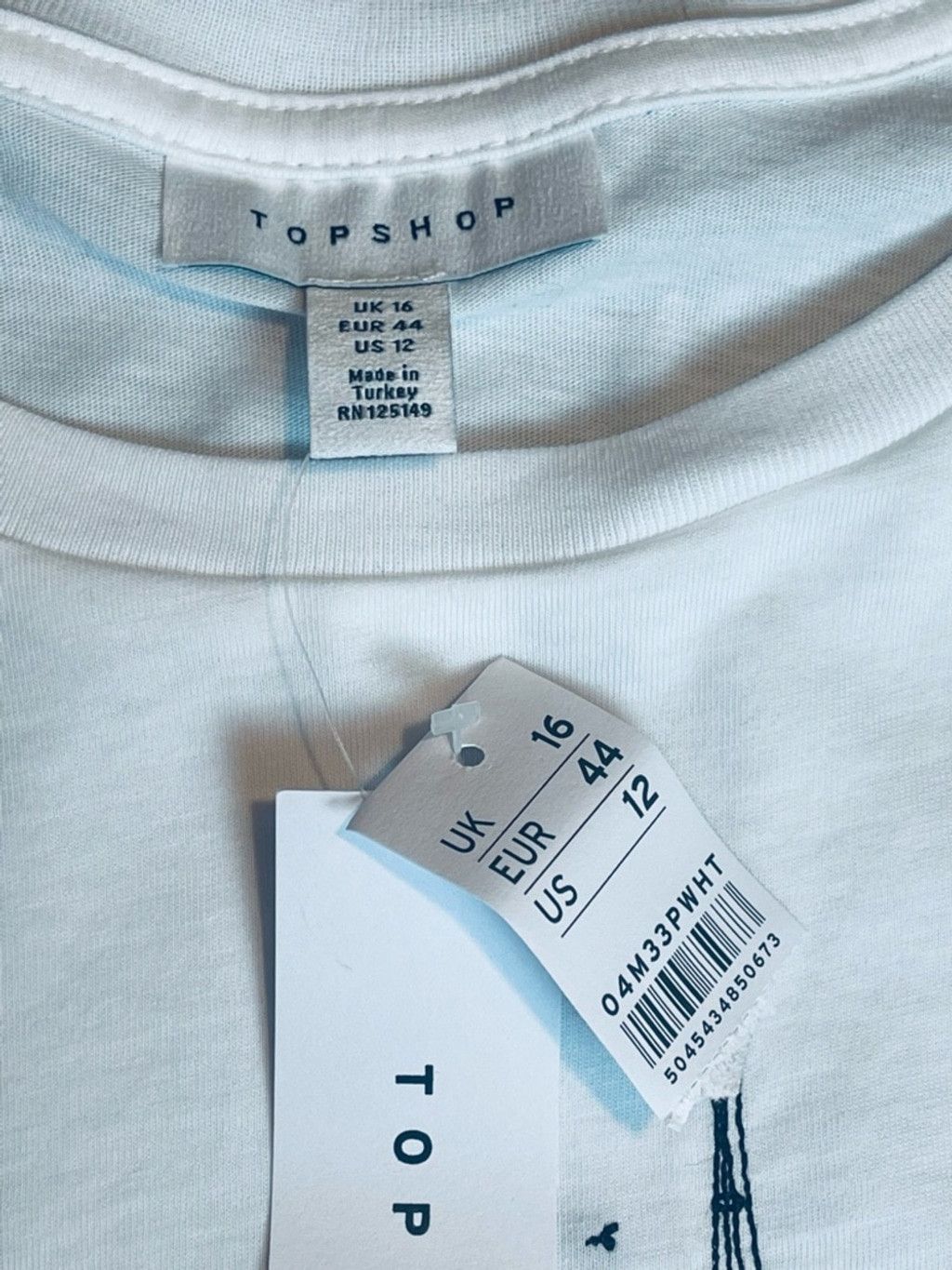Topshop Topshop Paris Embroidery White Cropped Tee Shirt Boxy Fit 12 Size XL / US 12-14 / IT 48-50 - 6 Thumbnail
