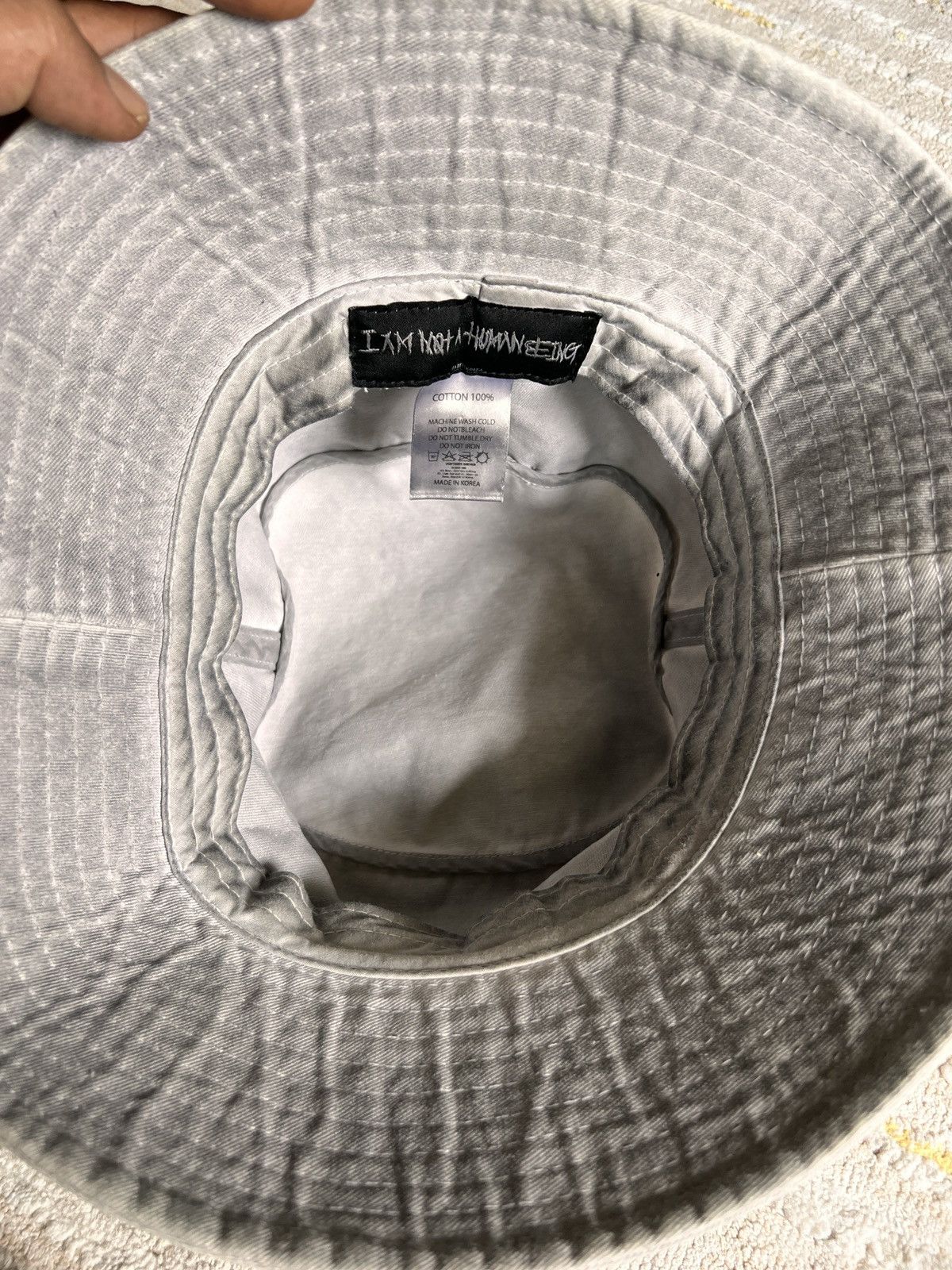 Grailed × I Am Not A Human Being I Am Not a Human Being Stoned Wash Bucket Hat Size ONE SIZE - 5 Thumbnail