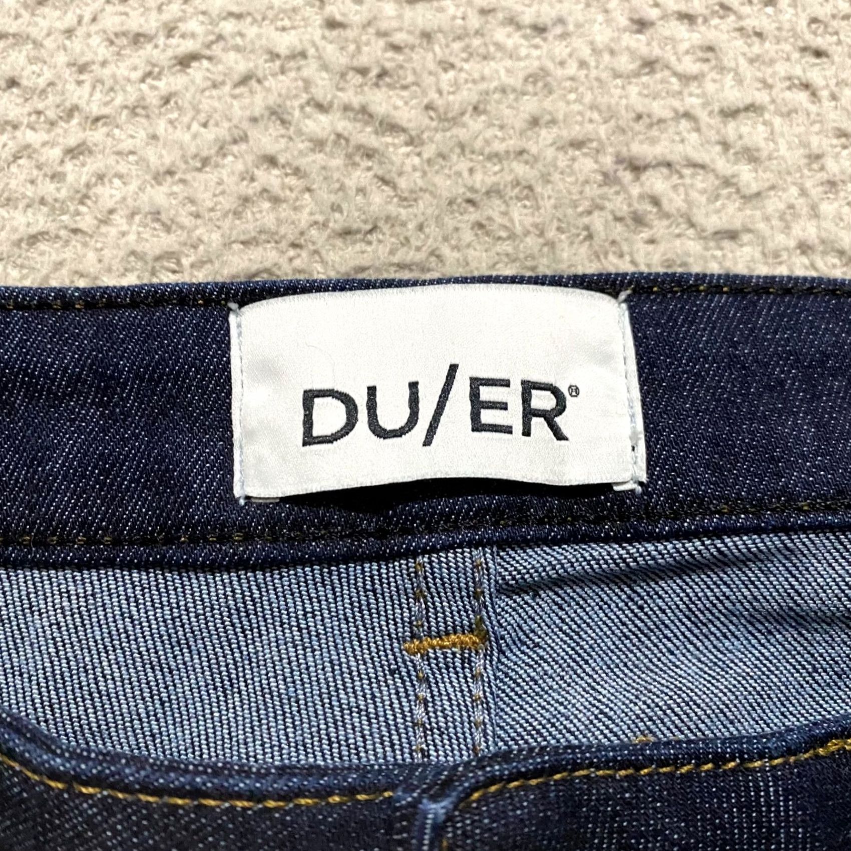 Denime Du/er Jeans Womens Blue Denim Slim Straight Dark Wash Mid Rise 30x32 Size 29" - 3 Thumbnail