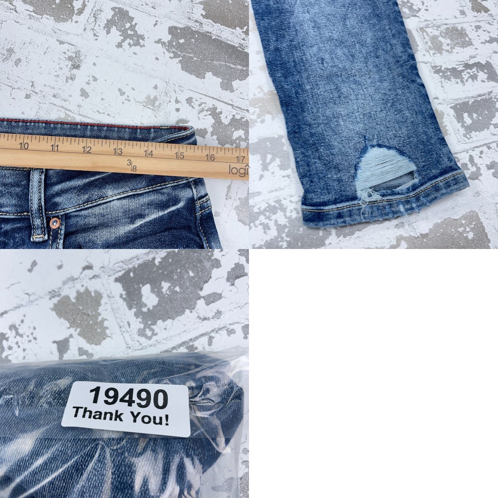 Vintage Maurices Jeans Women 8 Boyfriend High Rise Medium Wash Distressed Button Fly Zipper Pockets Size 30" / US 8 / IT 44 - 9 Thumbnail