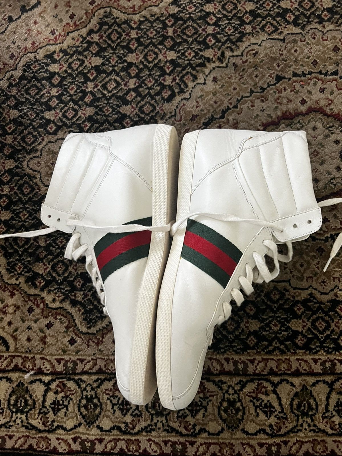 Gucci The Gucci Ace Web High-Top Sneakers Size US 11.5 / EU 44-45 - 4 Thumbnail