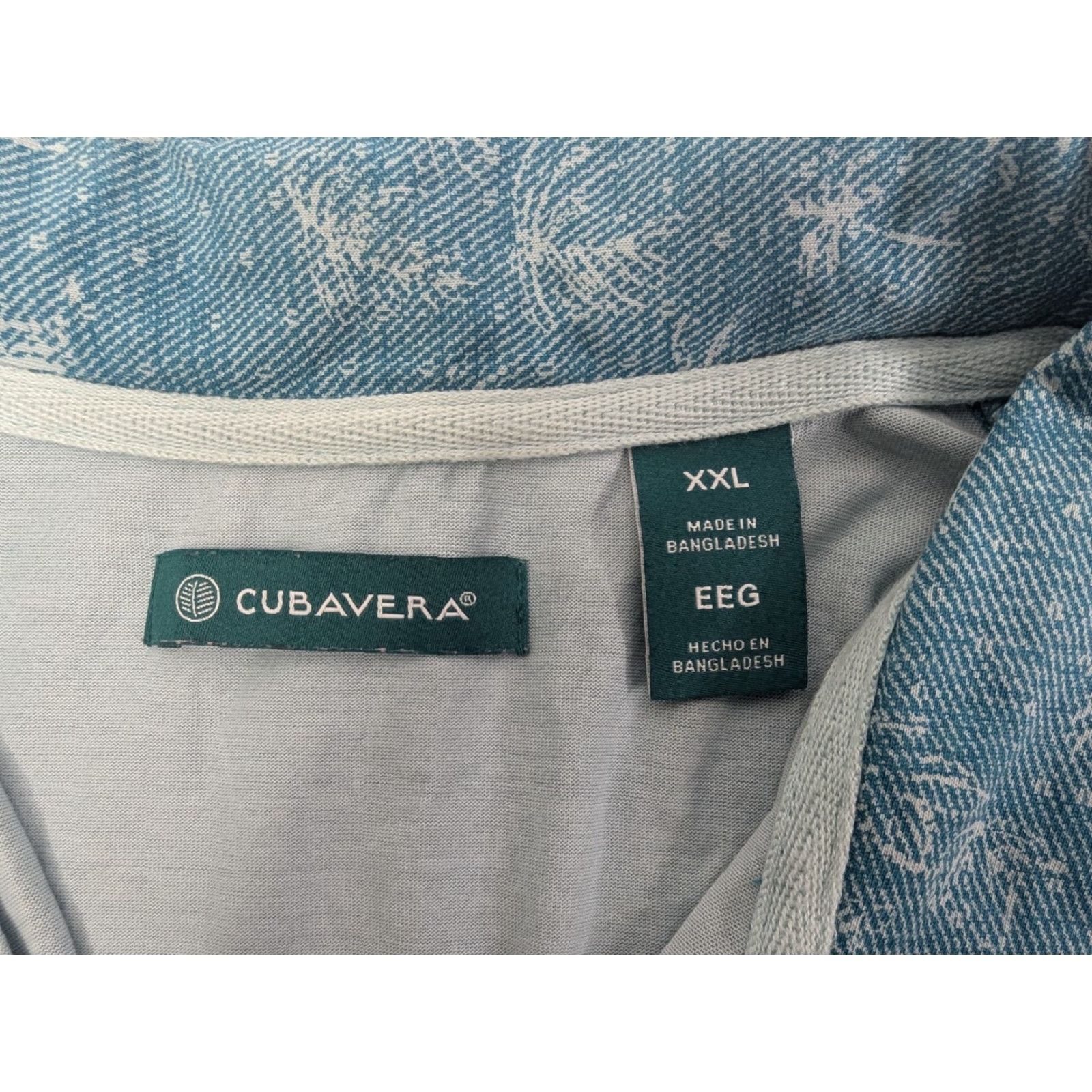Cubavera CUBAVERA Polo Shirt Men’s 2XL Pagoda Blue Short Sleeves Pima Cotton Polo Shirt Mens 2XL Blue- Floral Casual Travel Party/Cocktail Size US XXL / EU 58 / 5 - 7 Thumbnail