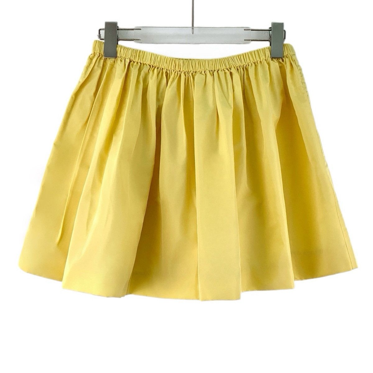 Miu Miu Miu Miu Yellow Pleated Elastic Waist Mini Skirt K26WX Size 27" / US 4 / IT 40 - 1 Thumbnail