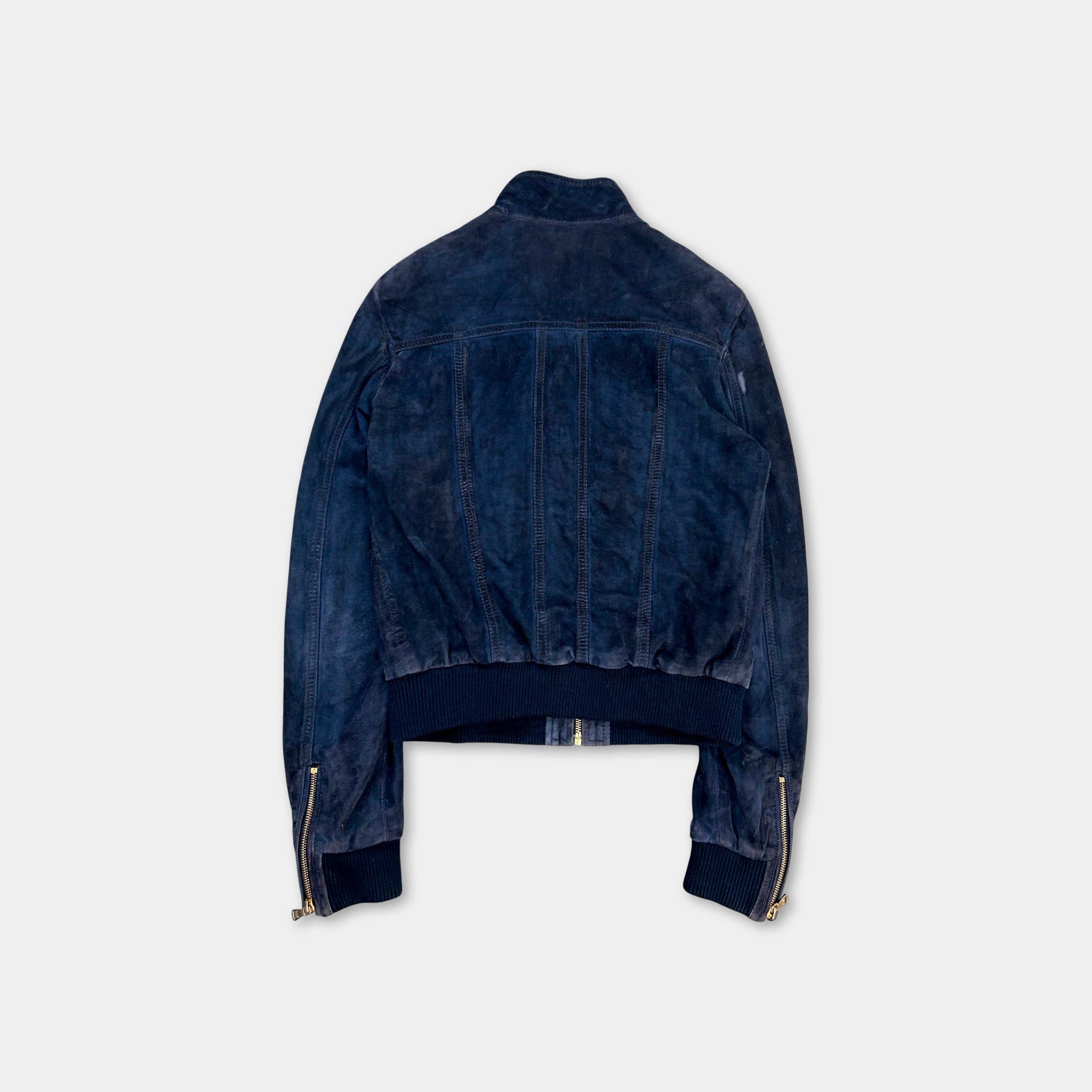 Dolce & Gabbana Dolce & Gabbana 2000´s Navy Suede Jacket Size XS / US 0-2 / IT 36-38 - 4 Thumbnail