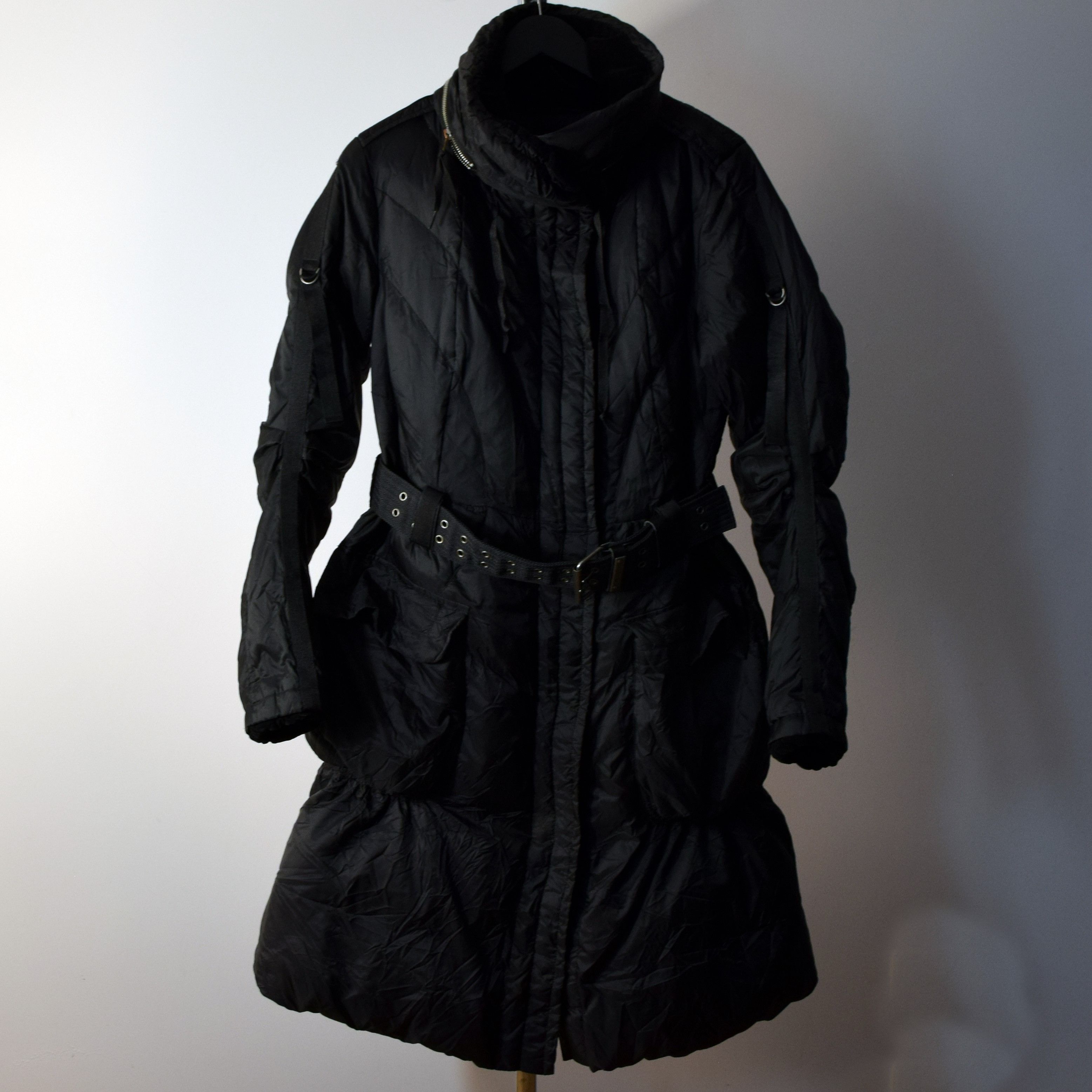 Marithe + Francois Girbaud × Vintage Marithe Francois Girbaud Black Hooded Long Coat Jacket Size S / US 4 / IT 40 - 2 Thumbnail