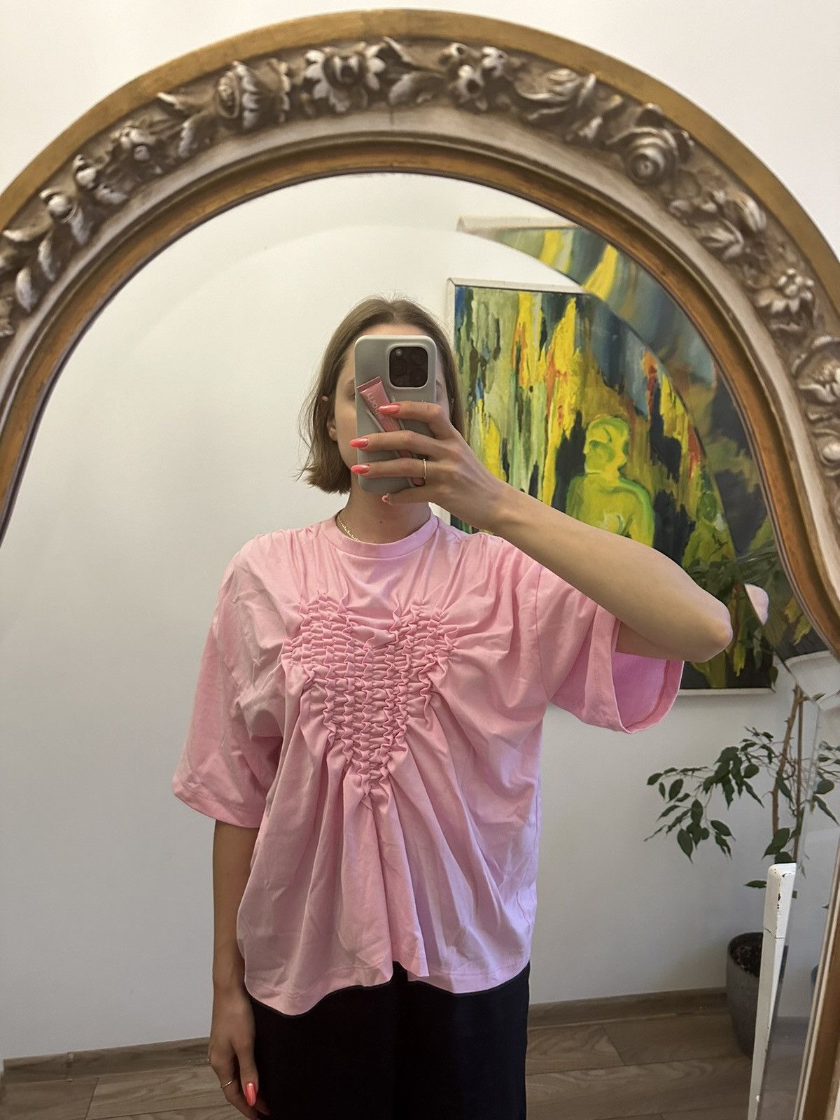 Other Heart tee boxy oversized cropped pink cute ballet core Size US S / EU 44-46 / 1 - 5 Thumbnail