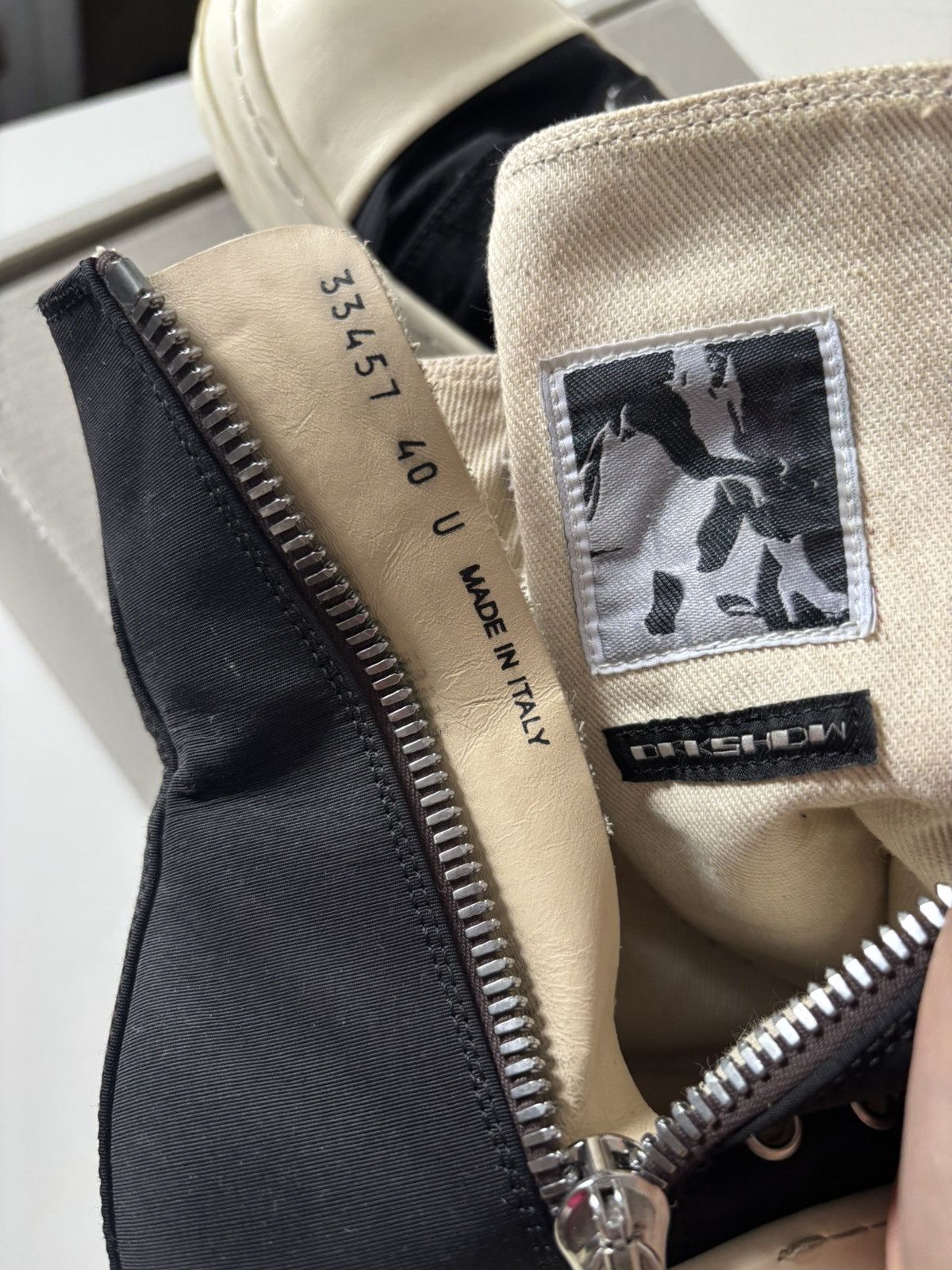 Rick Owens Rick Owens DRKSHDW Fogachine Cotton Nylon High 'Black Milk' Size US 7 / EU 40 - 6 Thumbnail