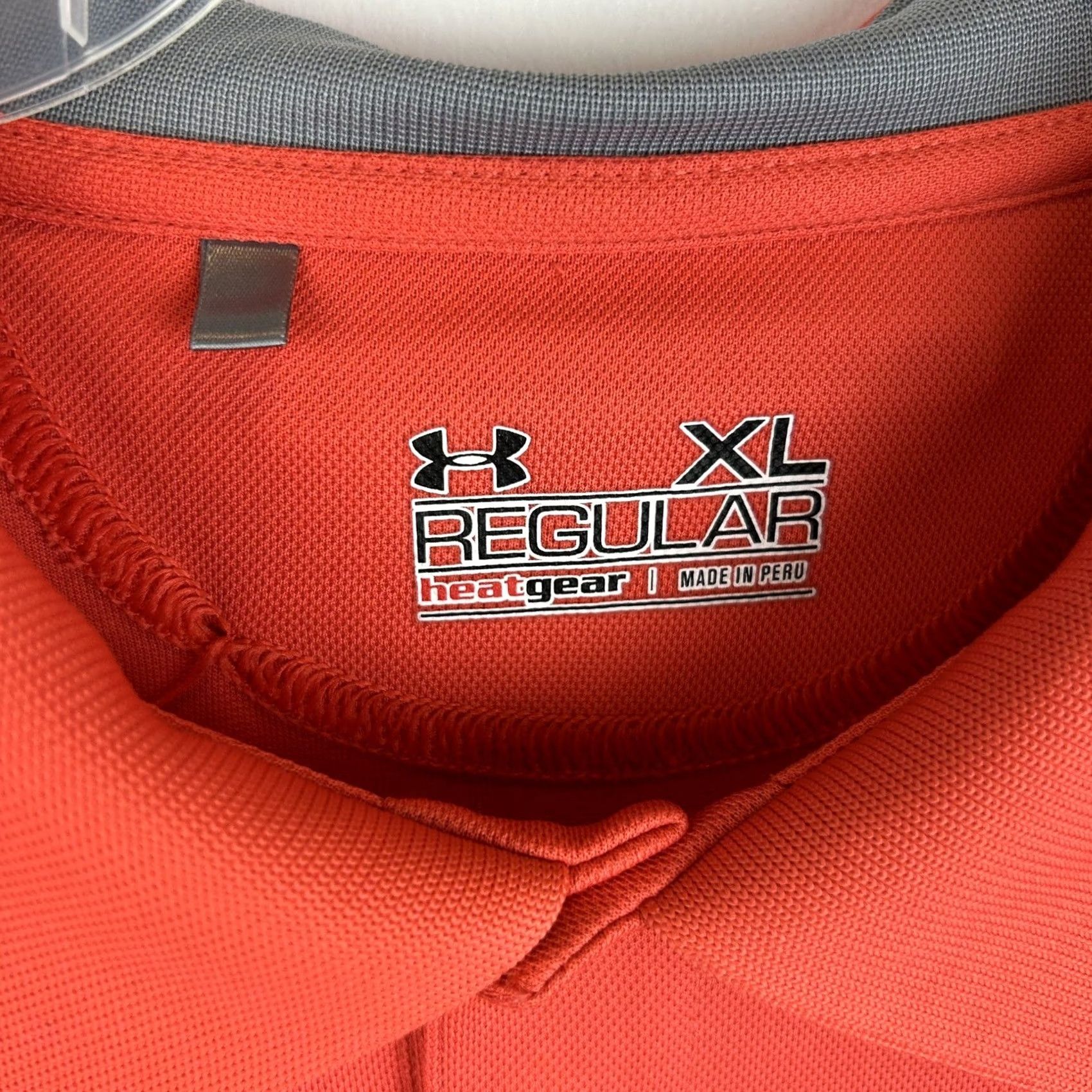 Under Armour Under Armour Polo Shirt Mens XL UA Tech Golf Coral Orange Big Logo Read Color Orange Logo All Seasons 27" Shoulder Size US XL / EU 56 / 4 - 3 Thumbnail
