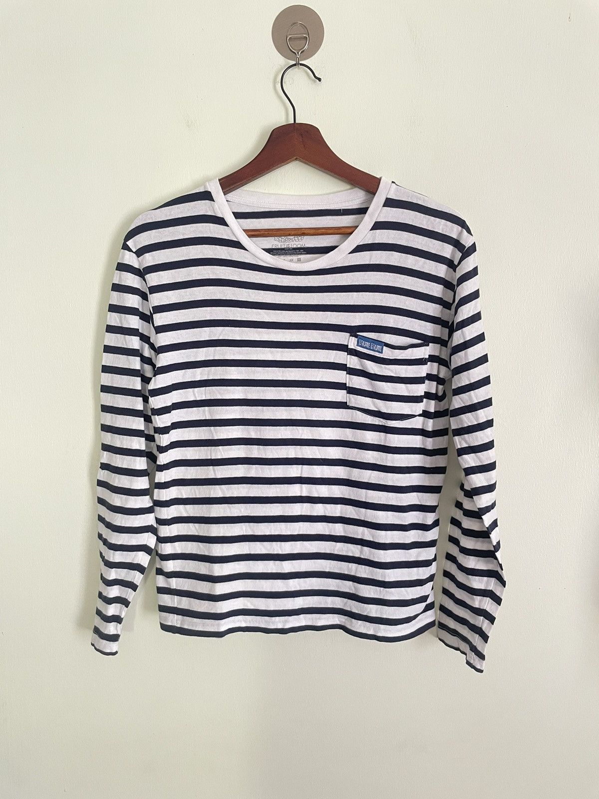 Blue Blue Japan Fruit of the Loom long sleeve stripe Shirt Size US S / EU 44-46 / 1 - 1 Thumbnail