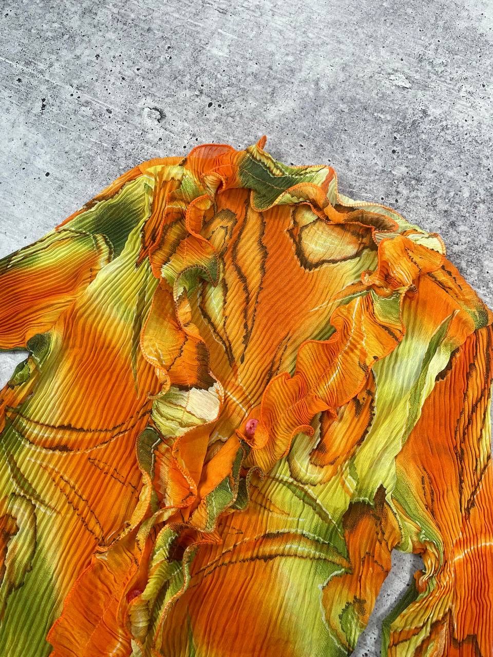 Hysteric Glamour Vintage 00s Jean Paul Gaultier Style Pleats Floral Top Y2K Size S / US 4 / IT 40 - 5 Thumbnail