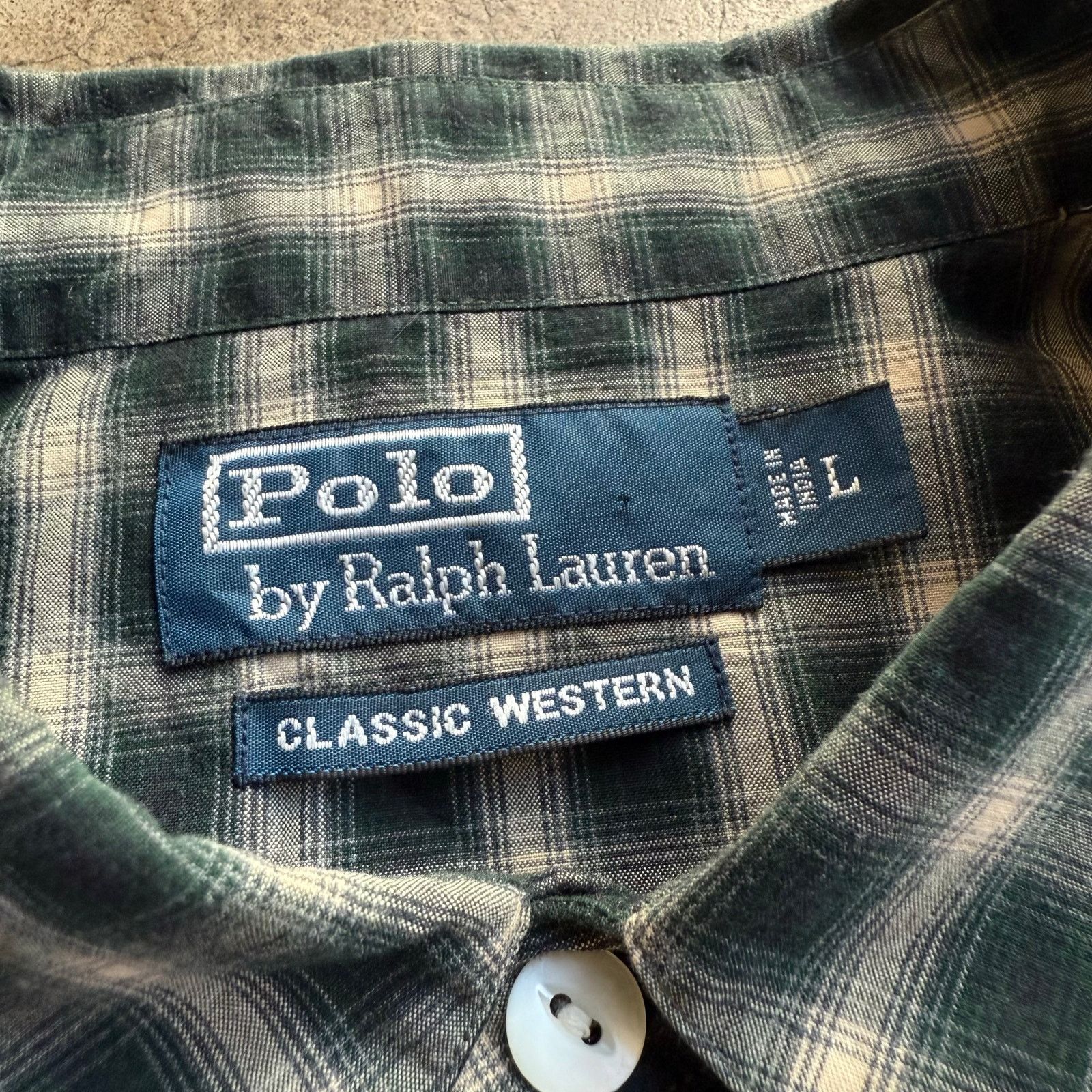 Polo Ralph Lauren VTG Polo Ralph Lauren Classic Western Shirt Pearl Snap Plaid Size US L / EU 52-54 / 3 - 4 Thumbnail