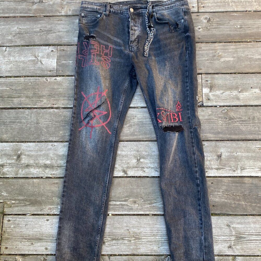 Ksubi RARE Ksubi Chitch Maniac Embroidered Jeans Size 36 Gray Size US 36 / EU 52 - 4 Thumbnail