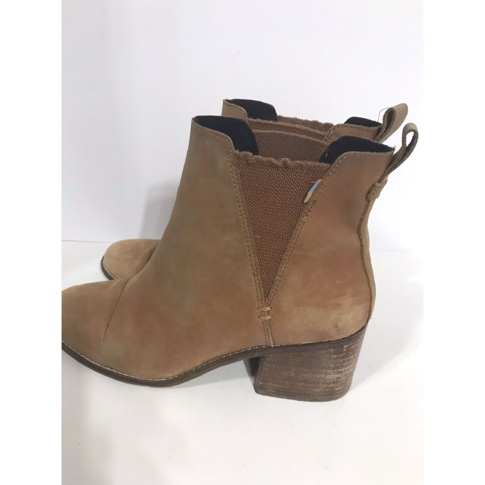 Vintage TOM'S Brown Leather Ankle Boots Womens Size 8M Casual Bootie Block Heel Size US 8 / IT 38 - 3 Thumbnail