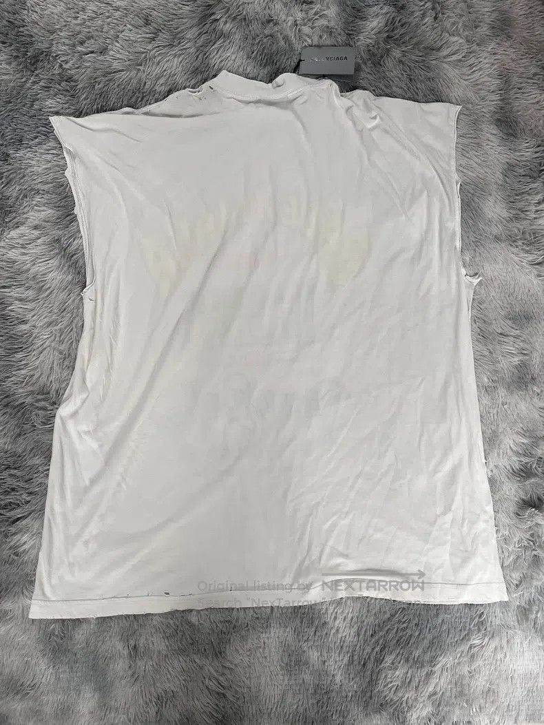 Balenciaga Balenciaga Collarless Letter Sleeveless T-Shirt Size US XL / EU 56 / 4 - 6 Thumbnail