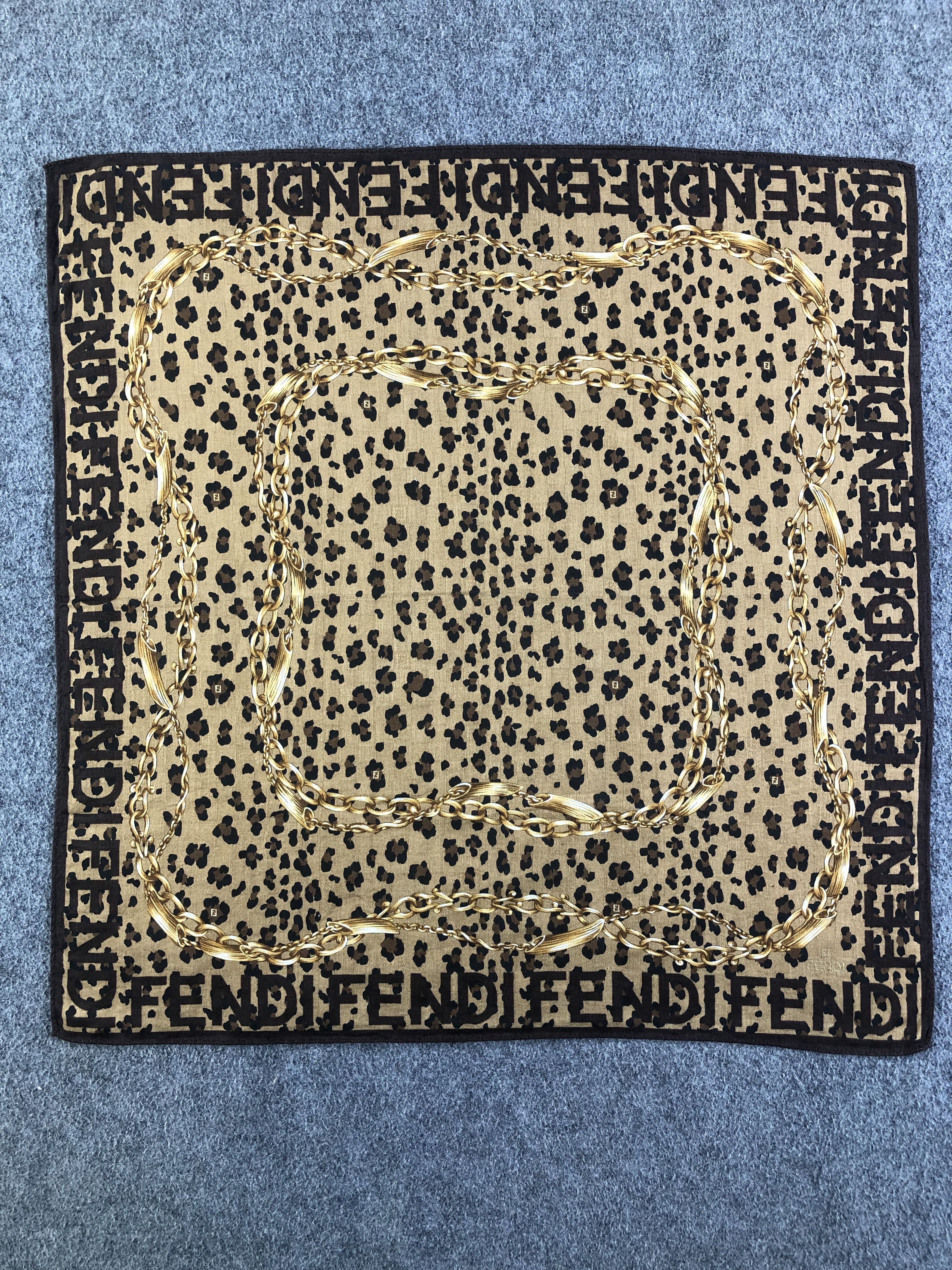 Vintage Fendi Handkerchief / Bandana / Neckerchief A1898 Size ONE SIZE - 3 Thumbnail