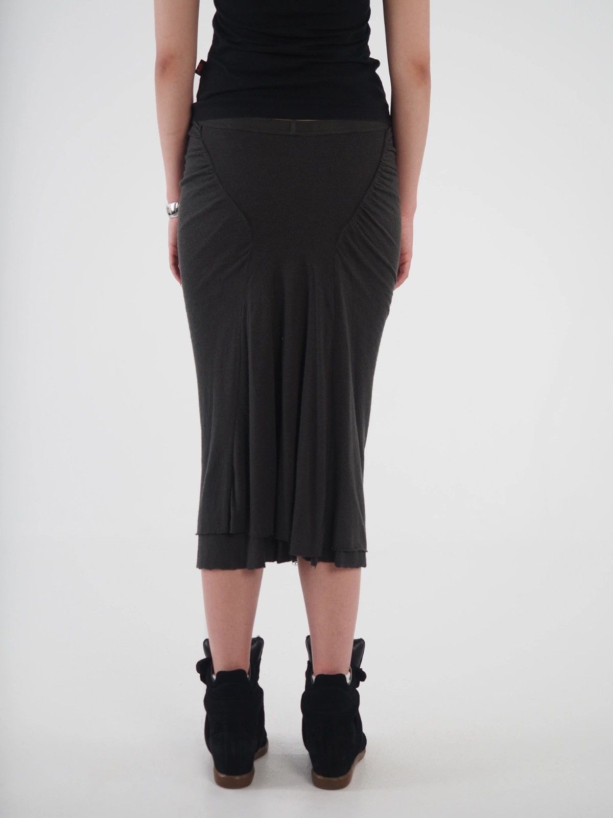 image of Rick Owens Midi Skirt in Grey, Women's (Size 26)